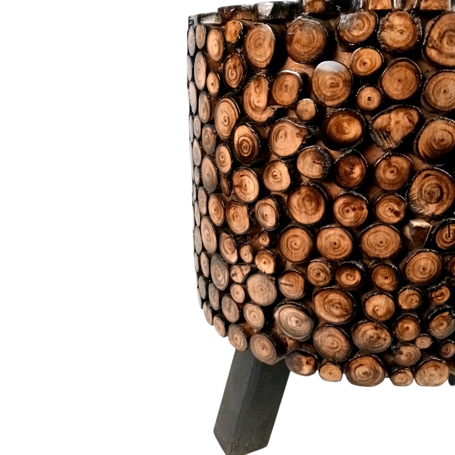 Wooden Stool Side Table | Handicraft End Table | Bed Side Table - For Living room, Sitting, Home Decor, Sofa Corner & Gifts - 15 Inch - Apkamart