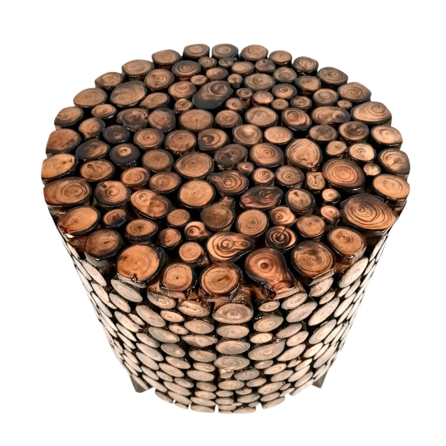 Wooden Stool Side Table | Handicraft End Table | Bed Side Table - For Living room, Sitting, Home Decor, Sofa Corner & Gifts - 15 Inch - Apkamart