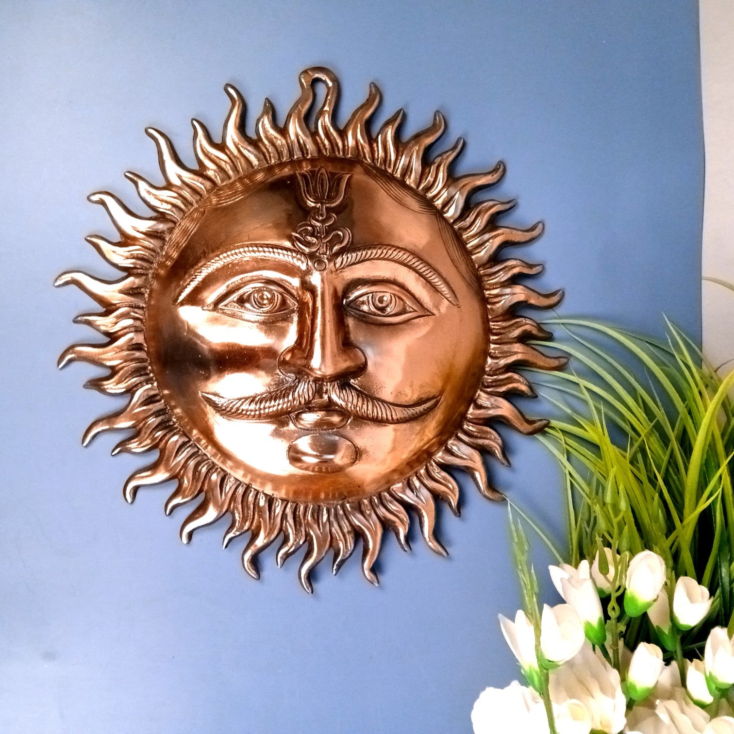 Sun Face Wall Hanging for Home Decor | Decorative Wall Art for Living Room, Bedroom & Office | Stylish Wall Hanging Showpiece & Gift Item - 15 Inch - Apkamart