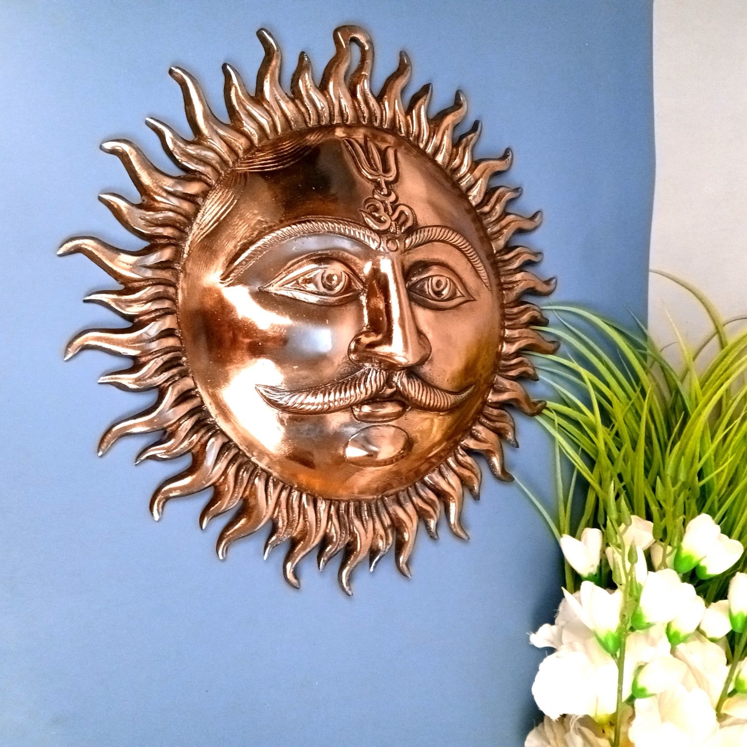 Sun Face Wall Hanging for Home Decor | Decorative Wall Art for Living Room, Bedroom & Office | Stylish Wall Hanging Showpiece & Gift Item - 15 Inch - Apkamart