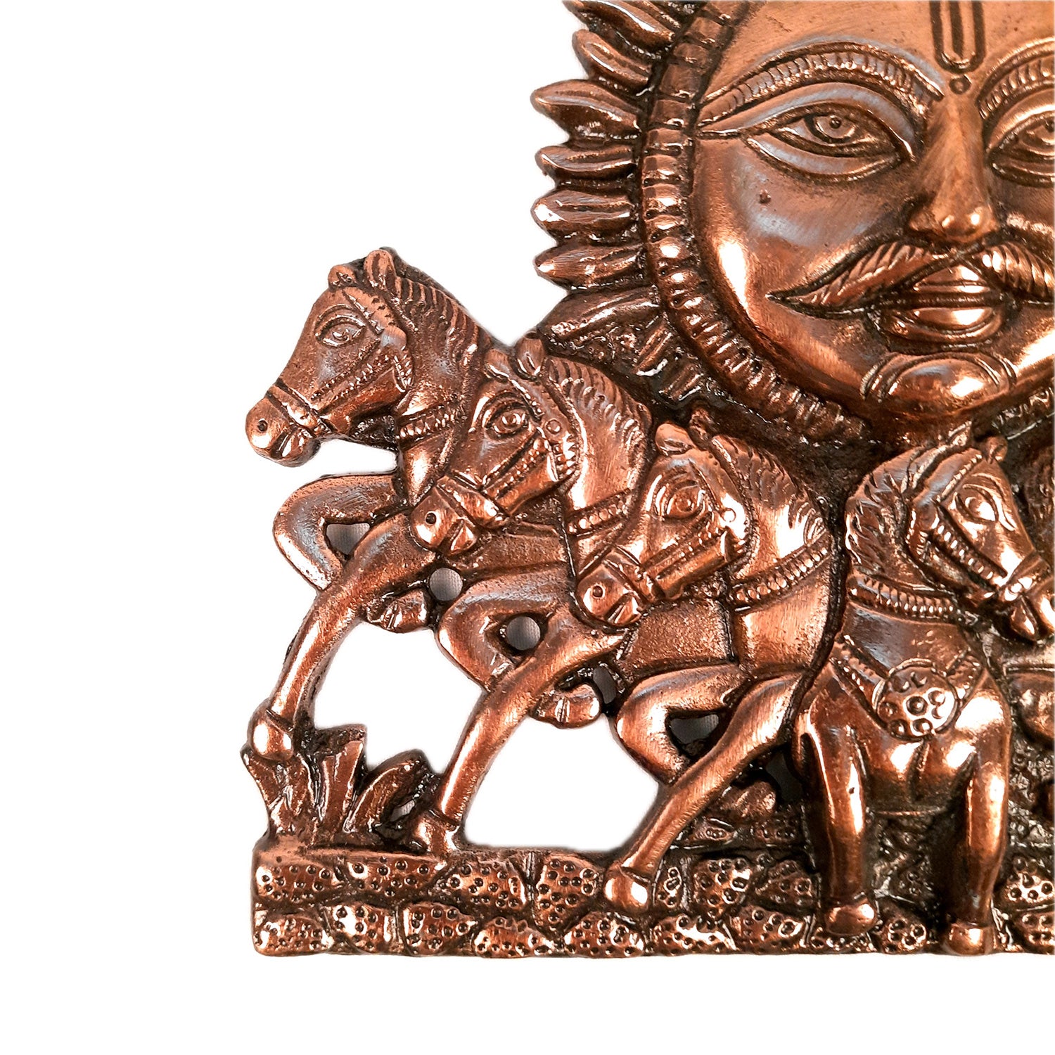 Sun God with Seven Running Horses Wall Hanging | Surya Bhagwan With 7 Horse Wall Art - for Vastu, Home, Living Room, Entrance & Gift - 8 Inch - Apkamart
