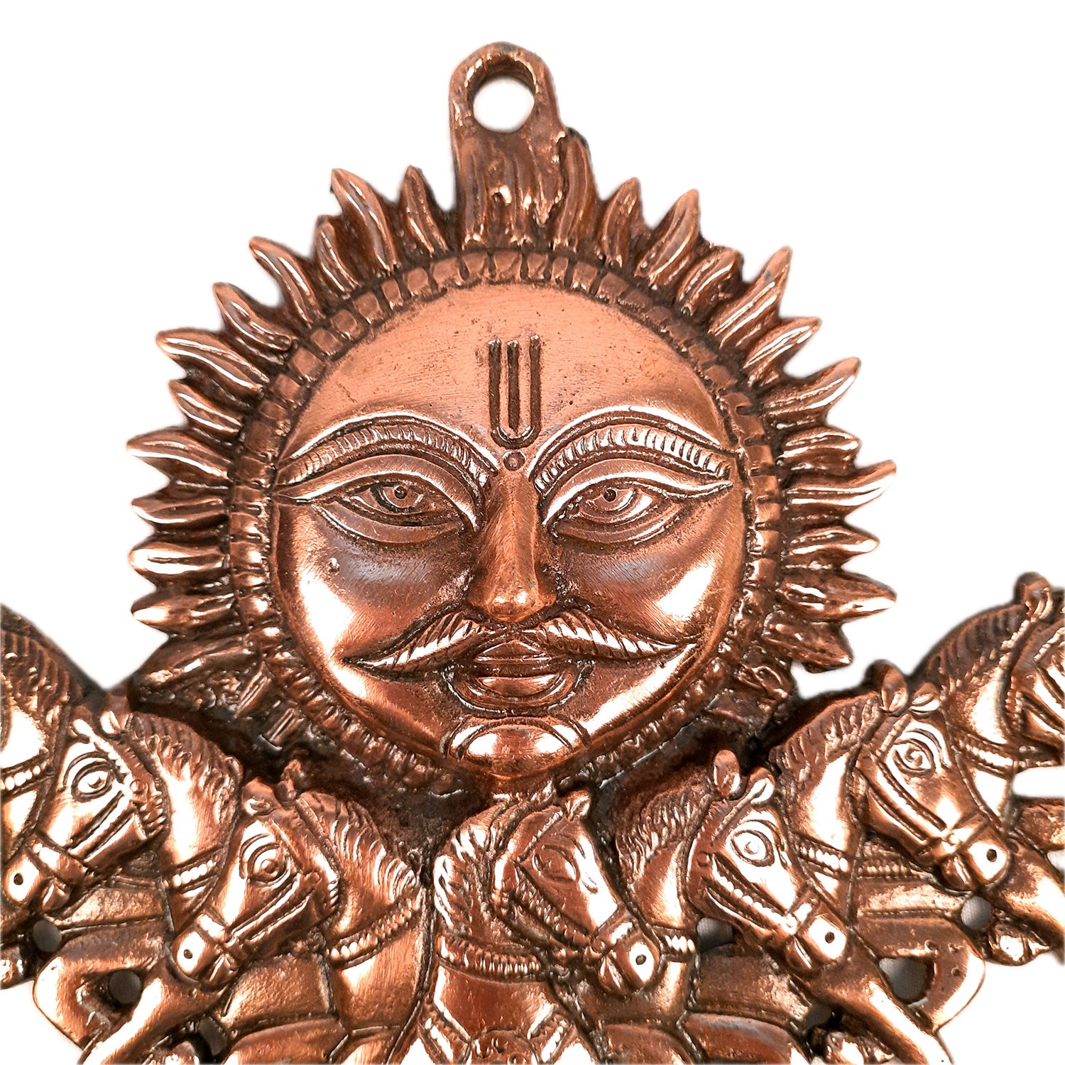 Sun God with Seven Running Horses Wall Hanging | Surya Bhagwan With 7 Horse Wall Art - for Vastu, Home, Living Room, Entrance & Gift - 8 Inch - Apkamart