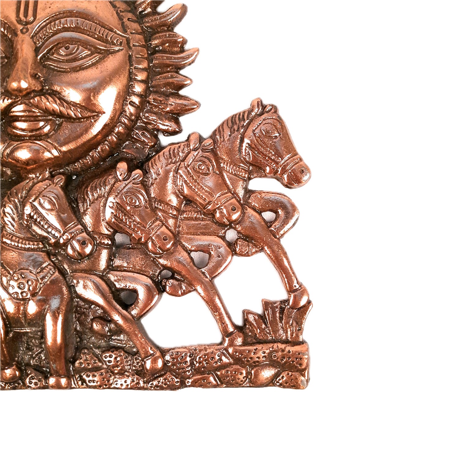 Sun God with Seven Running Horses Wall Hanging | Surya Bhagwan With 7 Horse Wall Art - for Vastu, Home, Living Room, Entrance & Gift - 8 Inch - Apkamart