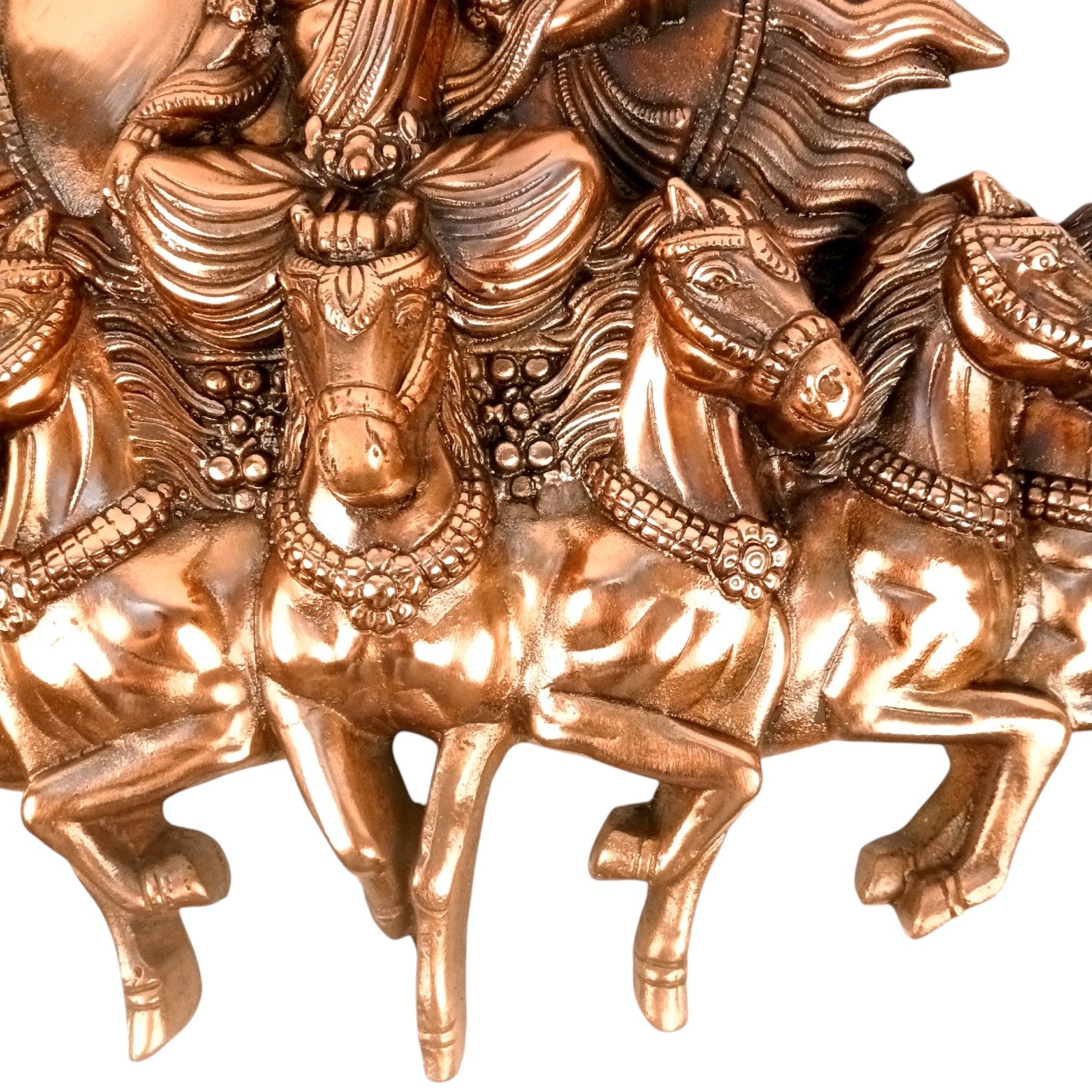 Sun with Seven Horses Metal Wall Hanging – 18 Inch - Apkamart