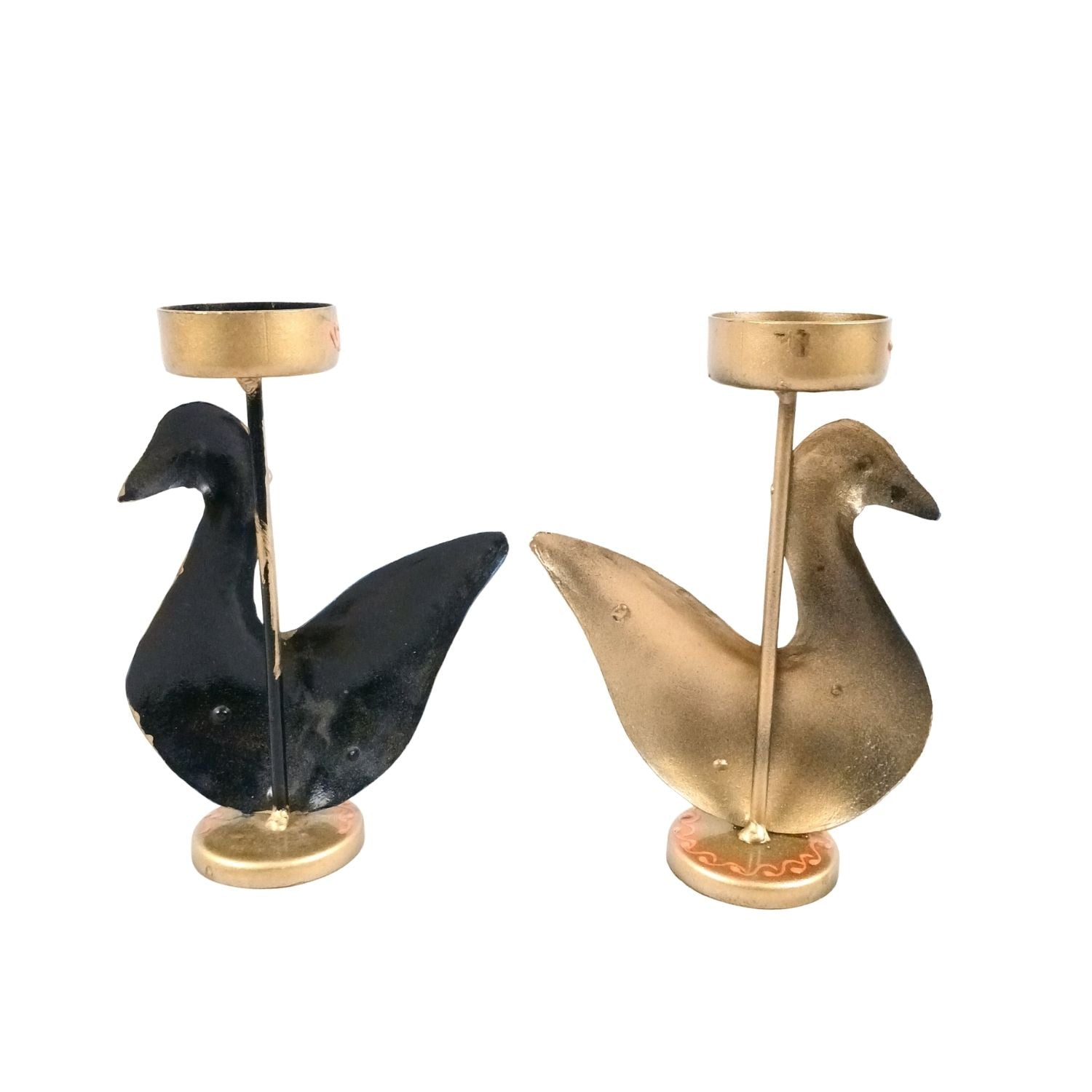 Swan Design Iron Tealight Candle Holder-Apkamart