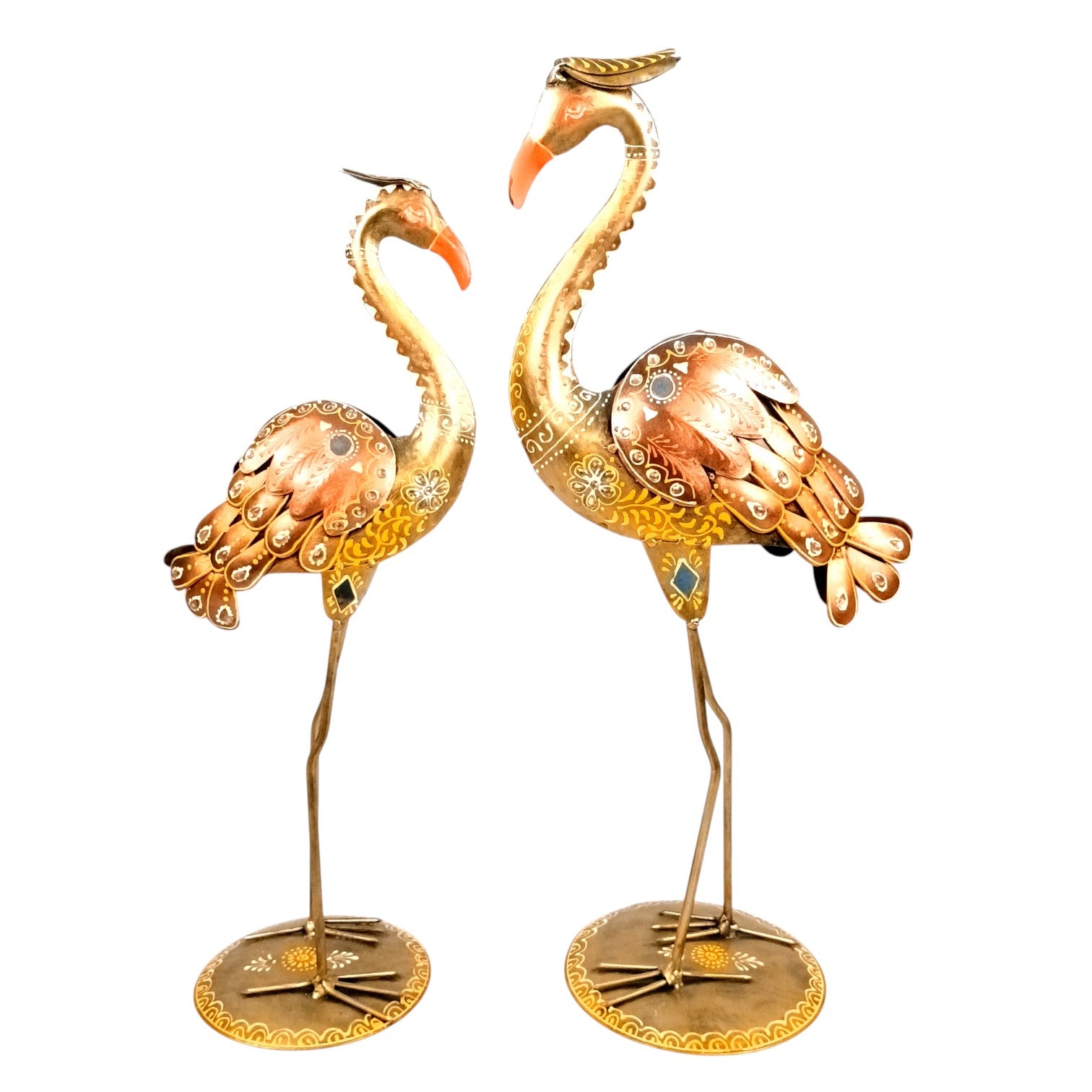 Swan Showpiece | Decorative Figurine for Home, Living Room & Office | Handcrafted Iron Statue & Table Showpiece for Gifting & Interior Decoration - 20 Inch (Set Of 2)