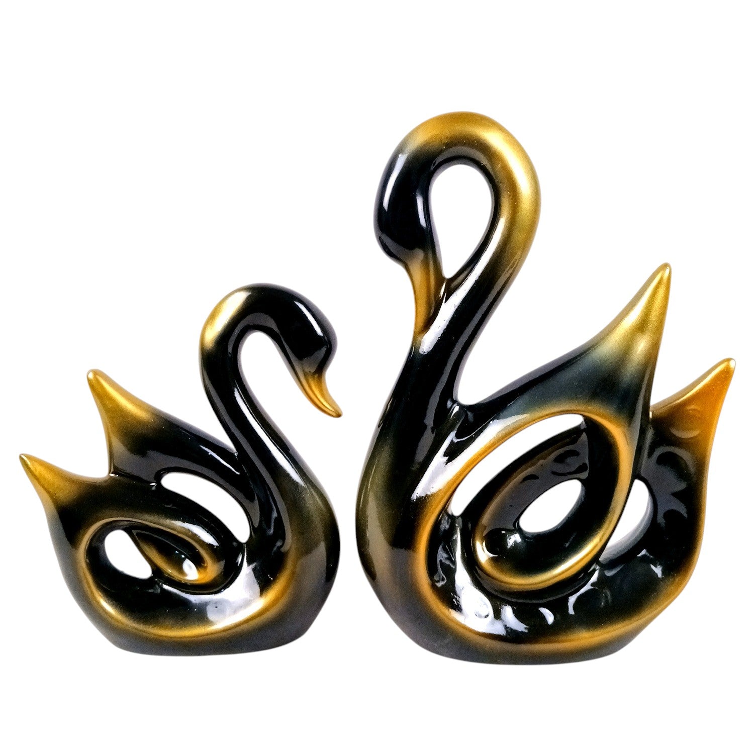 Swan Couple Showpiece Set | Hans Pair Showpiece Duck Statue for Home, Table & Office Décor | Romantic Gift for Him & Her | Wediing Anniversary Gift - (Set Of 2) - Apkamart