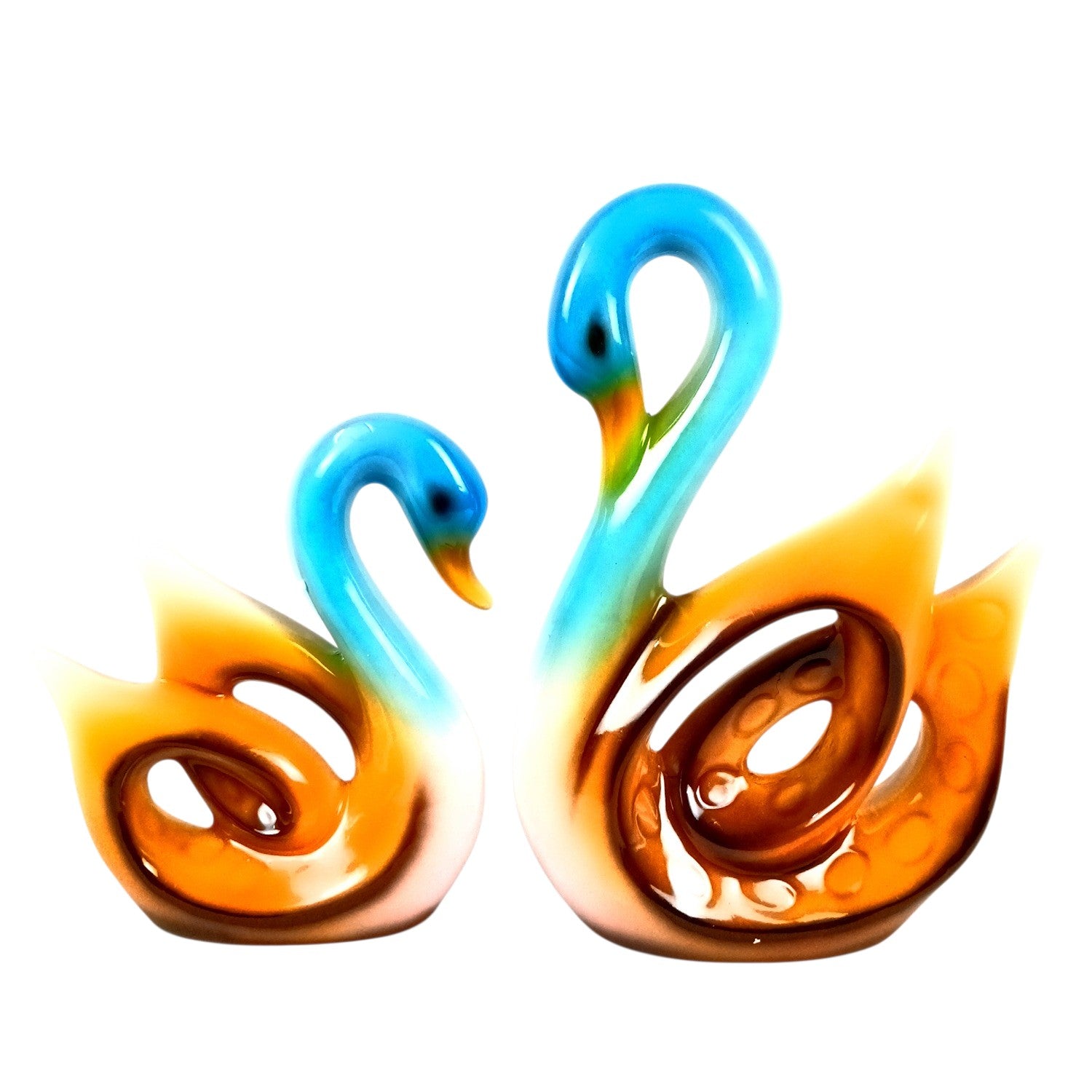 Swan Couple Showpiece Set | Hans Pair Showpiece Duck Statue for Home, Table & Office Décor | Romantic Gift for Him & Her | Wediing Anniversary Gift - (Set Of 2) - Apkamart