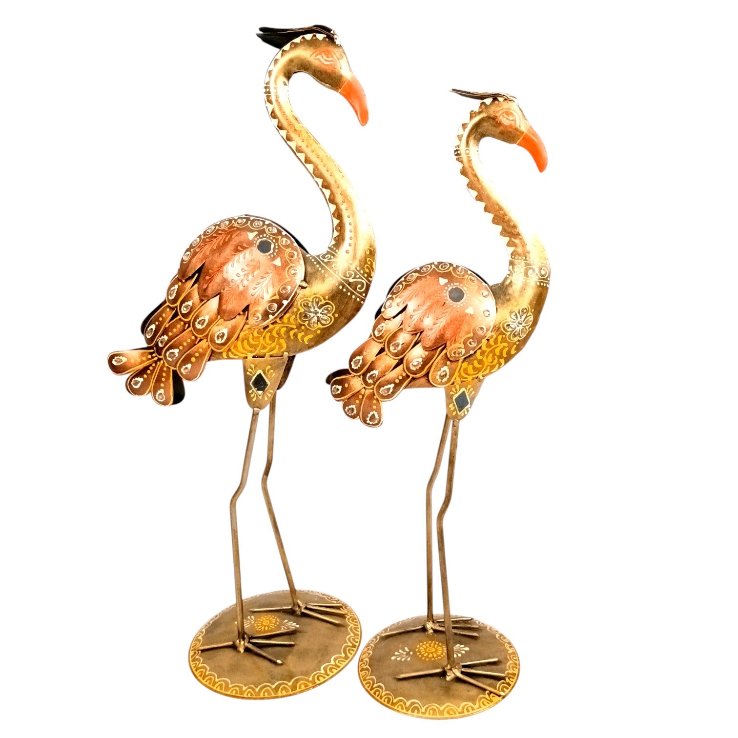 Swan Showpiece | Decorative Figurine for Home, Living Room & Office | Handcrafted Iron Statue & Table Showpiece for Gifting & Interior Decoration - 20 Inch (Set Of 2)