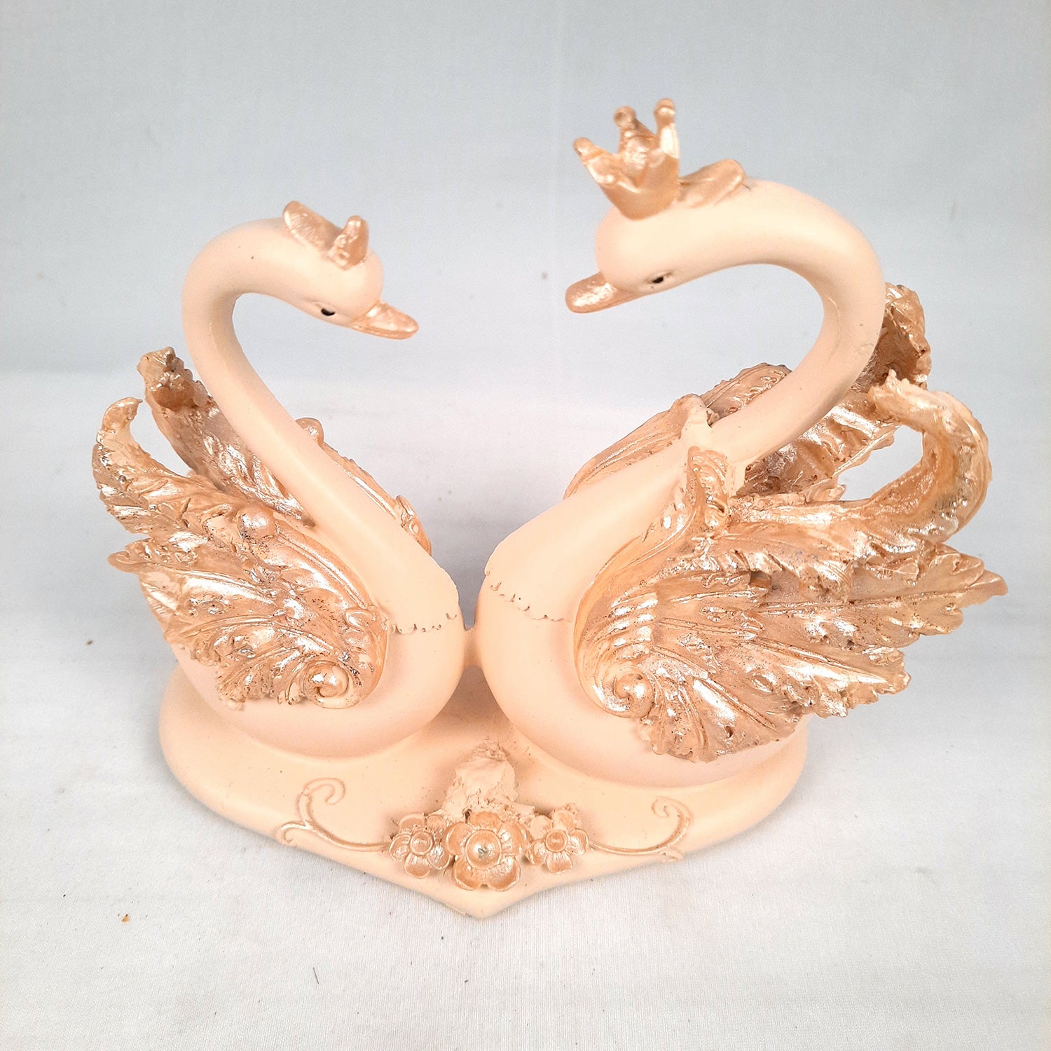 Swan Pair Showpiece | Swan Couple Statue | Kissing Duck Set - For Home, Table, Office, Desk Decor, Gift for him her - 7 inch - apkamart #Style_Design 2