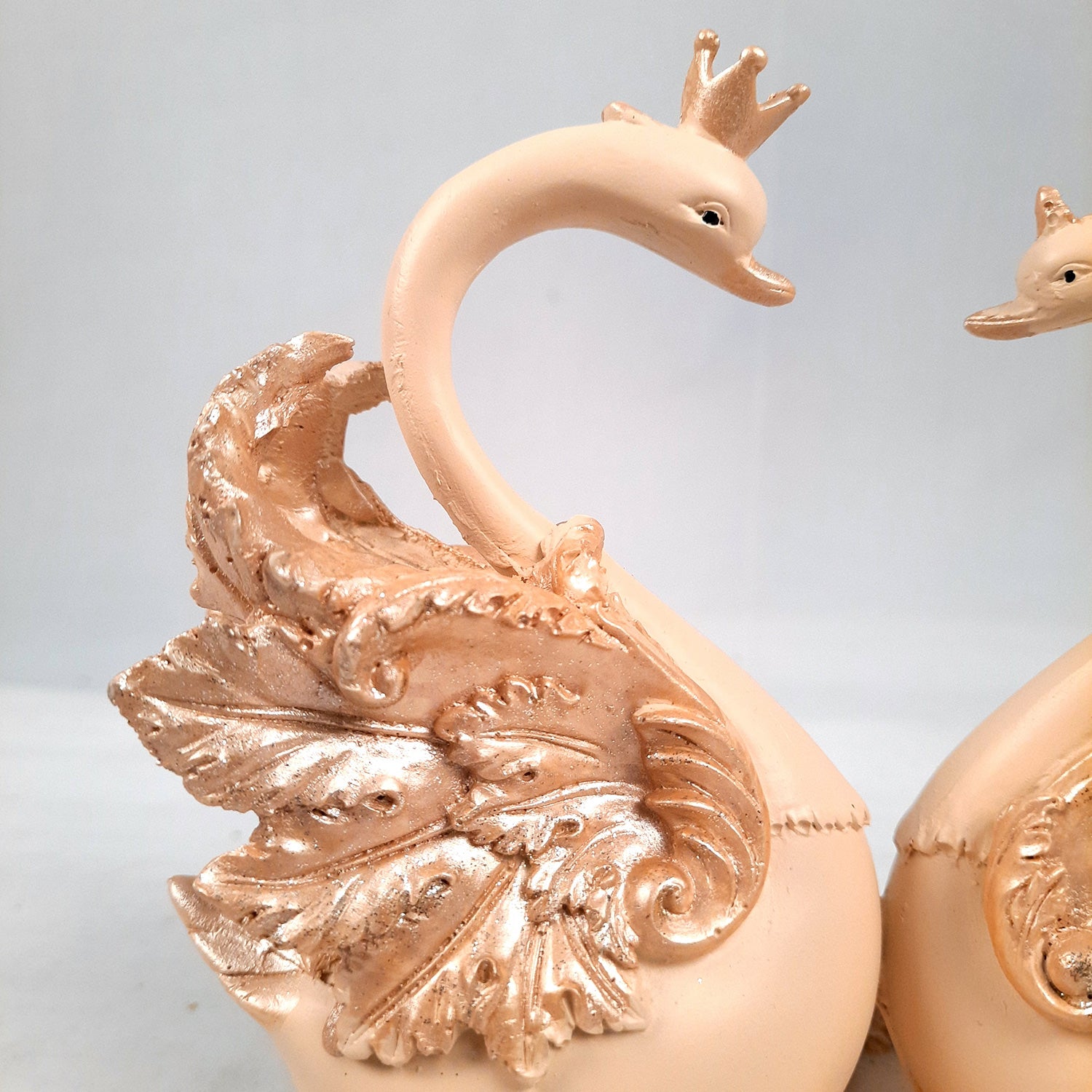Swan Pair Showpiece | Swan Couple Statue | Kissing Duck Set - For Home, Table, Office, Desk Decor, Gift for him her - 7 inch - apkamart #Style_Design 2