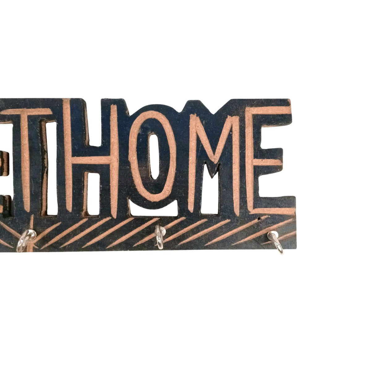 Sweet Home Wooden Key Holder ,5 Hooks Entrance Decor- 12 Inch