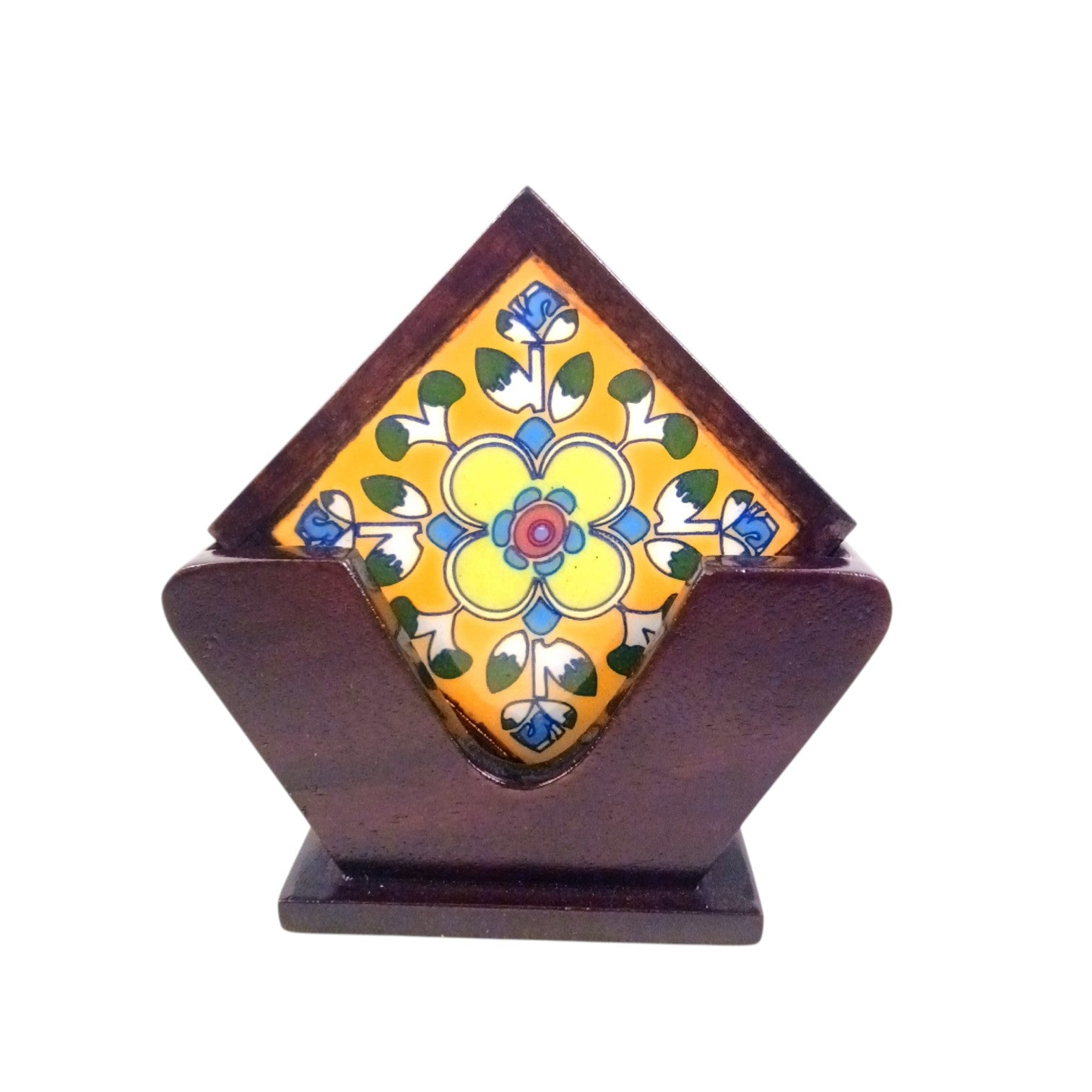 Tea Coaster Set With Ceramic Tile – 3 Inch (4 Coasters) - Apkamart