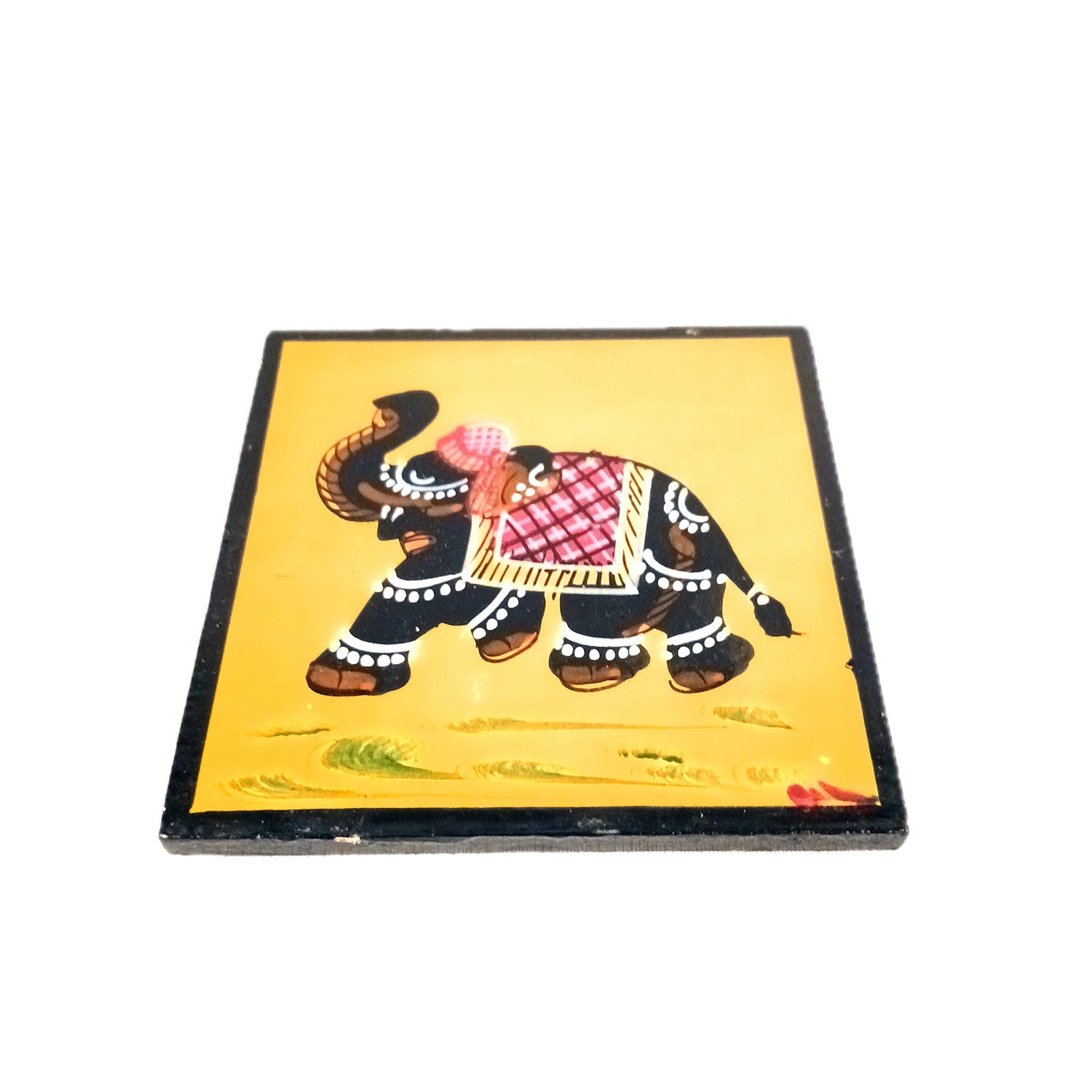 Tea Coasters Set | Wooden Coffee Coasters With Stand | Heat Pad | Dining Table Decor - For Kitchen, Bar, Tables, Hot Pots, Cups, Mugs - 4 Inch (Wood, Black) - Apkamart