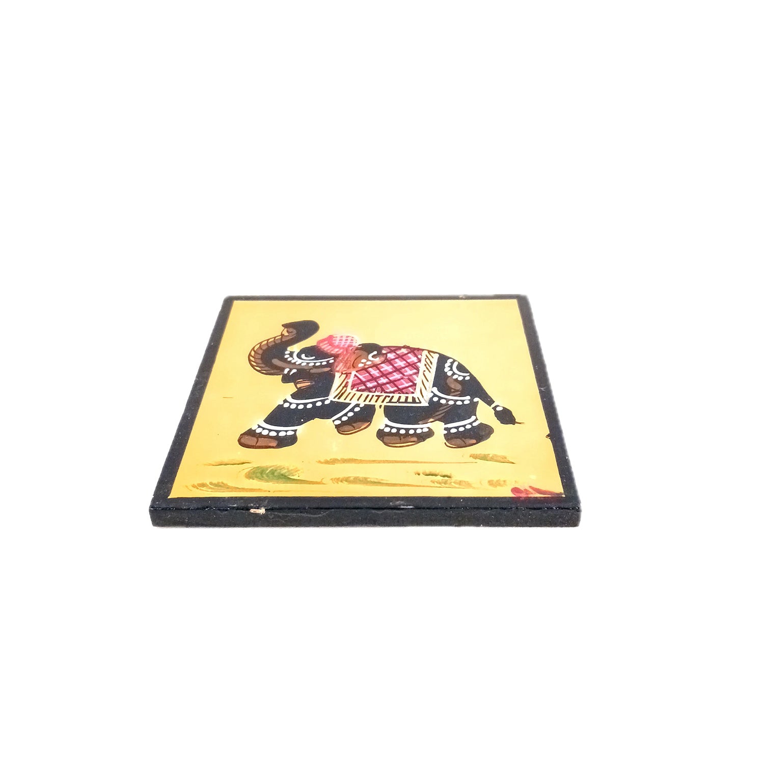 Tea Coasters Set | Wooden Coffee Coasters With Stand | Heat Pad | Dining Table Decor - For Kitchen, Bar, Tables, Hot Pots, Cups, Mugs - 4 Inch (Wood, Black) - Apkamart