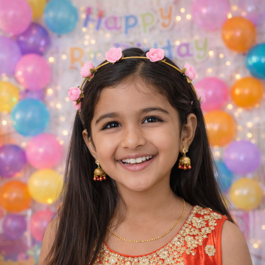 Floral Tiara Crown Headband — For Women, Girls, Birthday Party Pack of 2