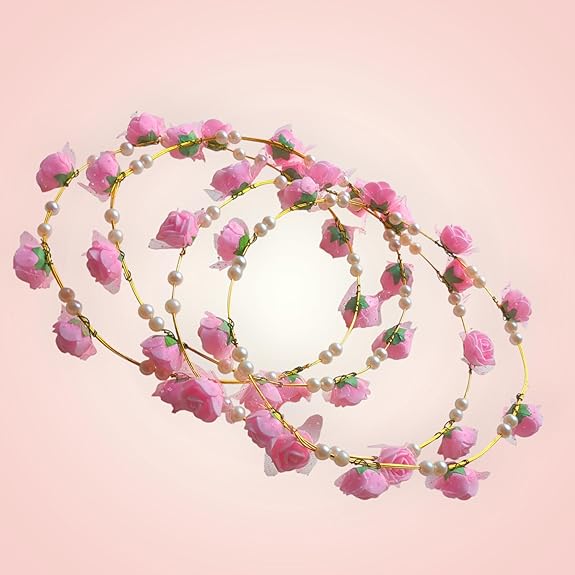 Floral Tiara Crown Headband — For Women, Girls, Birthday Party Pack of 2