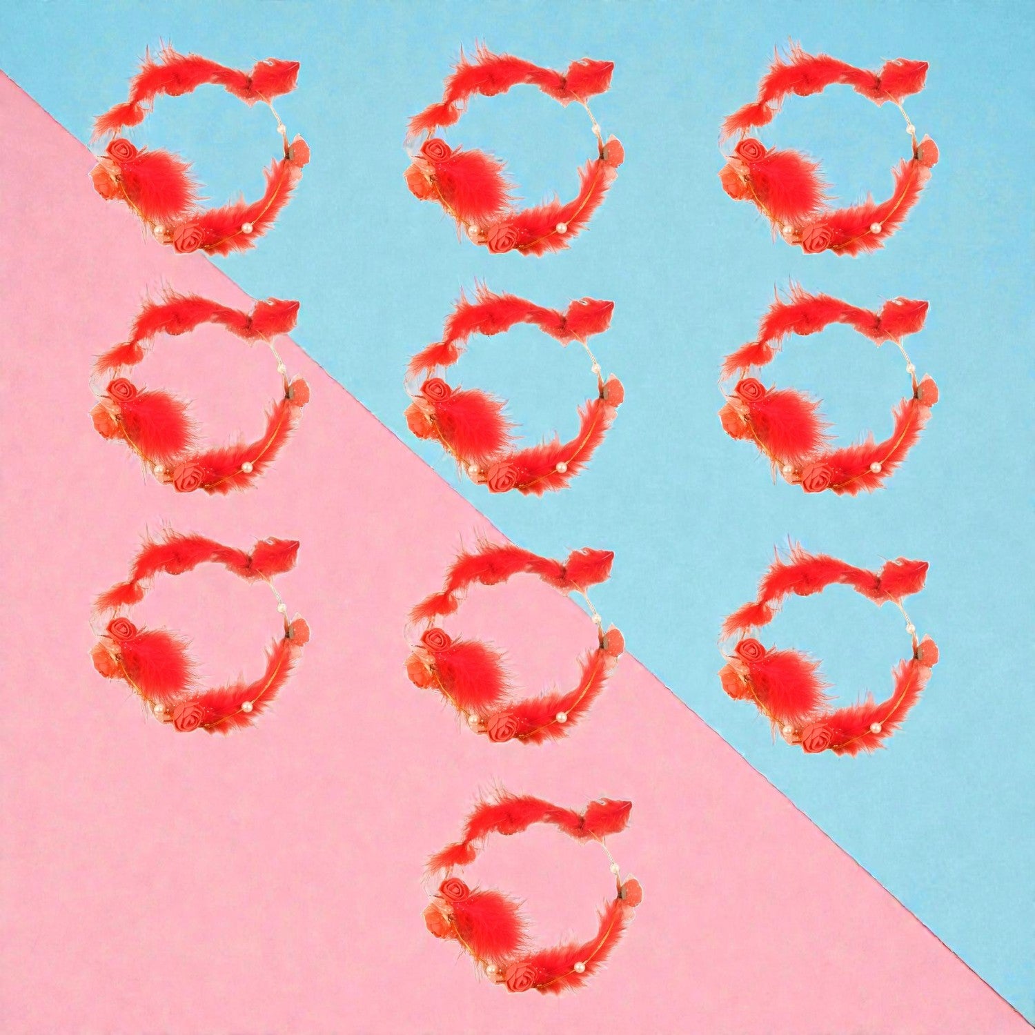 Floral Crown | Flower Crown Headband for Women and Girls | Adjustable Artificial Flower Hair Crown for Wedding Party Festival Birthday Bridal Photoshoot - Apkamart #Style_Pack Of 10