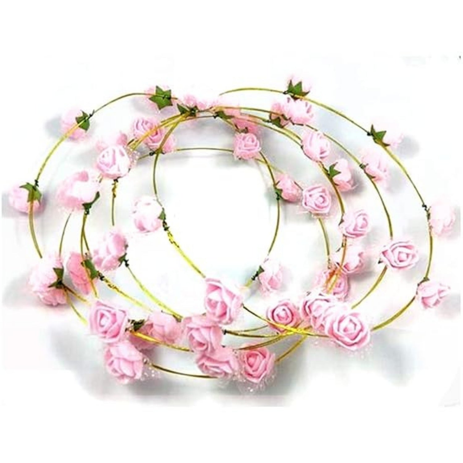 Floral Tiara Crown Headband — For Women, Girls, Birthday Party Pack of 2