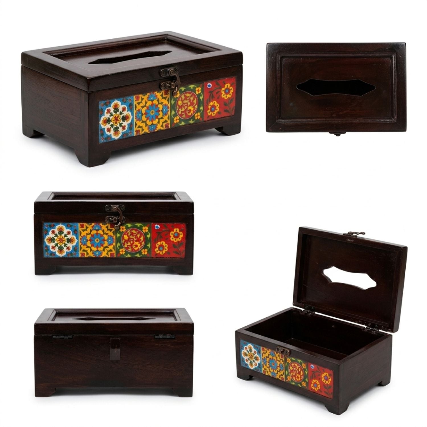 Wooden Tissue Holder for Dining Table, Living Room & Office - 4 Inch