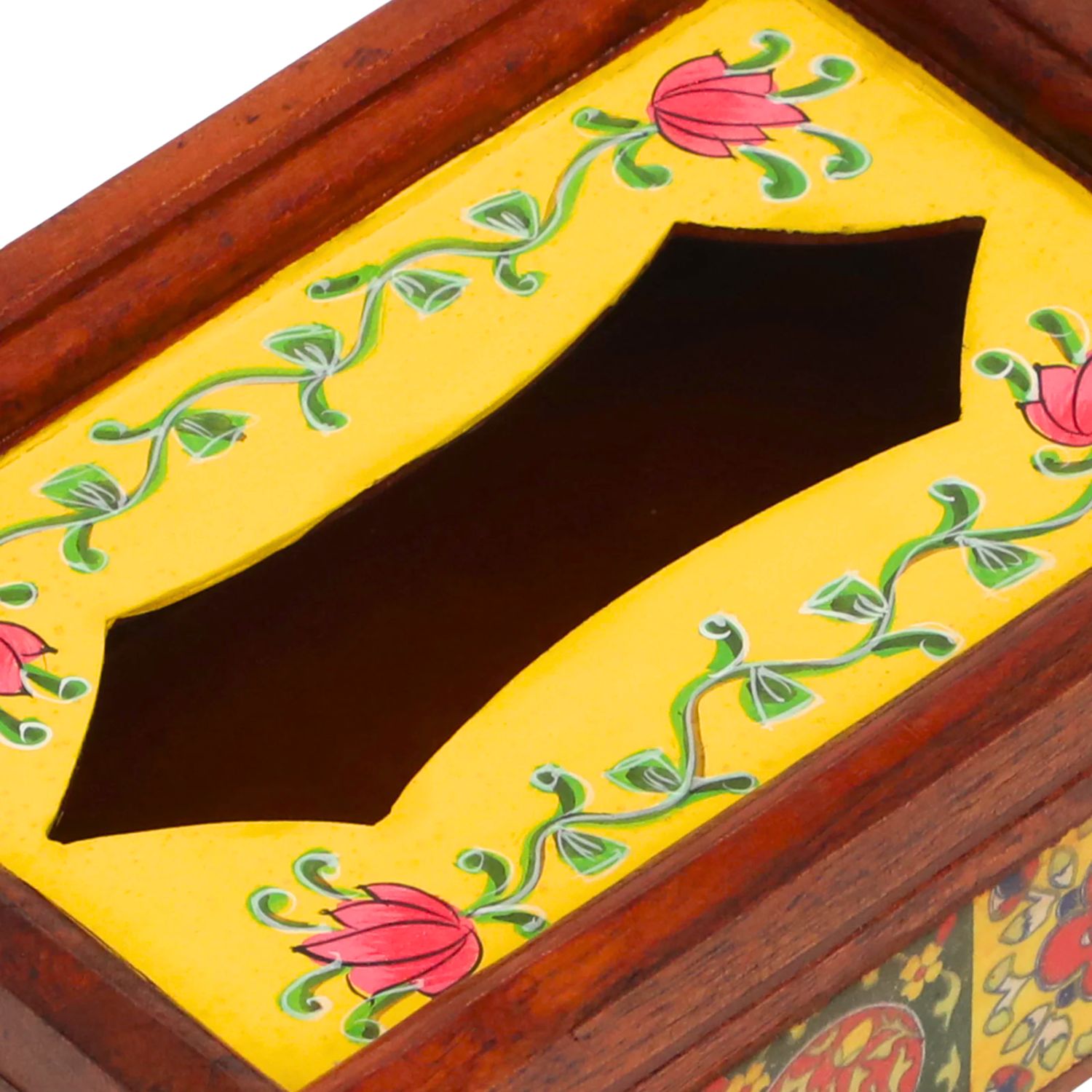 Napkin Holder With Ceramic Tiles | Tissue Paper Stand | Wooden Tissue Dispenser With Lid - For Home, Dining Table, Kitchen, Center Table Decor & Gift - 9 Inch - Apkamart #Style_Design 2