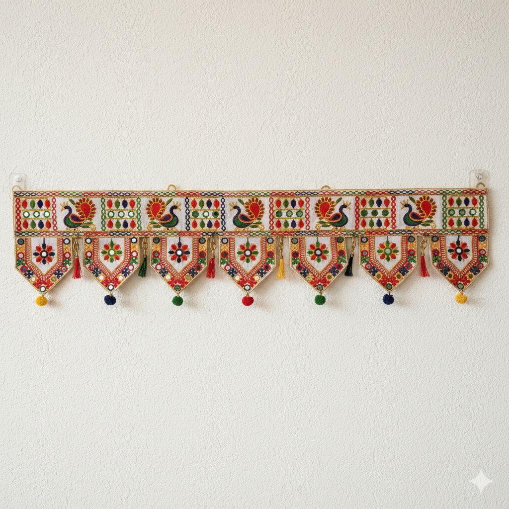 Traditional Toran for Door Decoration for Home Entrance | Decorative Hanging Toran for Main Door Pooja Festival Diwali Wedding Housewarming Decor - 34 Inch - Apkamart