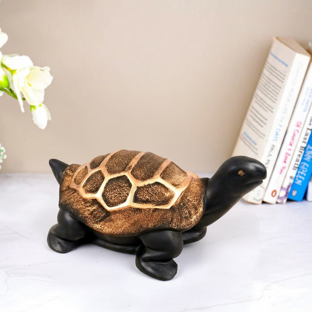 Tortoise Feng Shui Showpiece Set | Lucky Tortoise Statue for Vastu & Home Décor | Decorative Animal Figurine for Living Room, Office Table & Gifting - 10 Inch - Apkamart