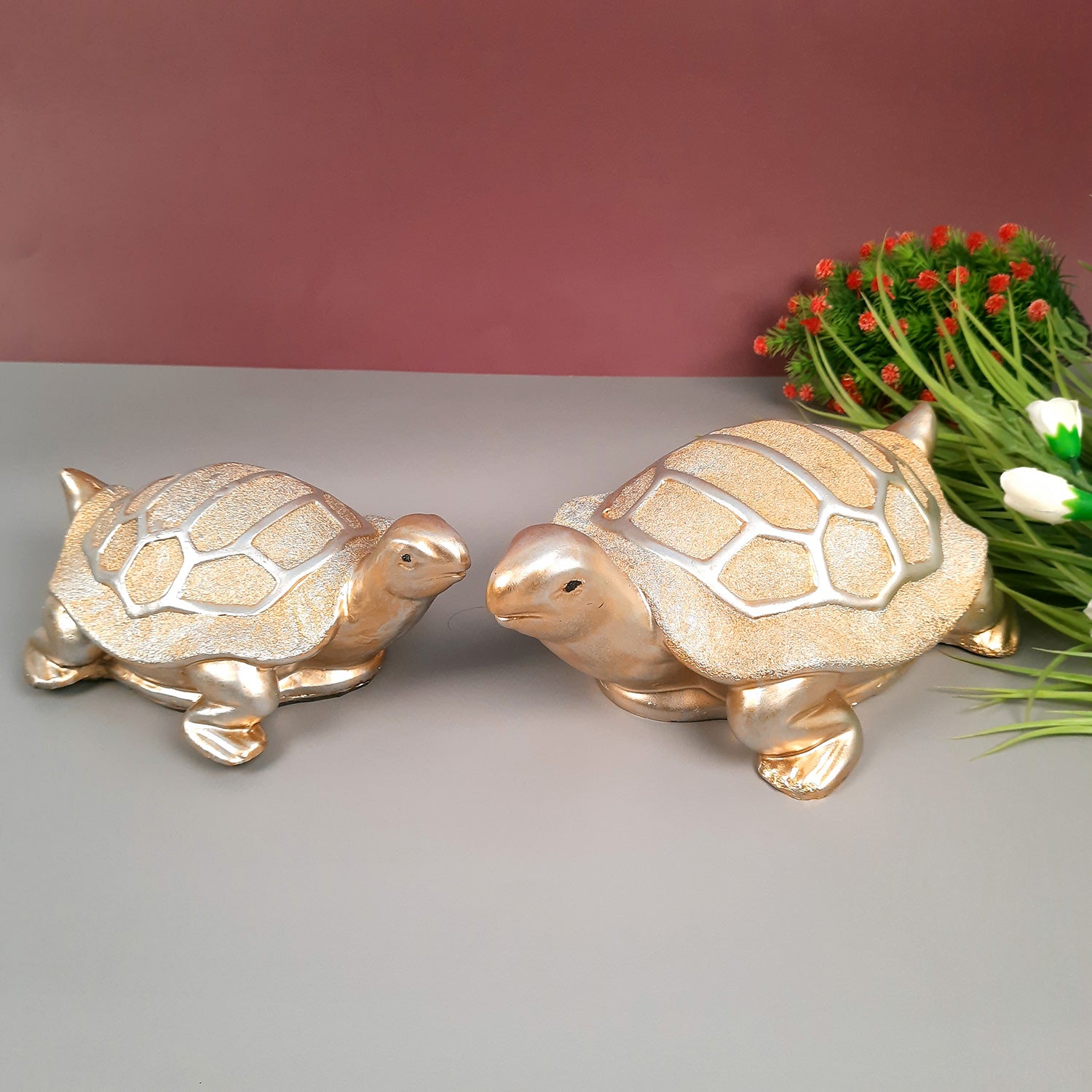 Feng Shui Tortoise Showpiece Set for Good Luck | Turtle Figurines for Good Luck & Positive Energy - For Home Decor, Living Room, Office & Gift Success - Apkamart #Style_Style 1