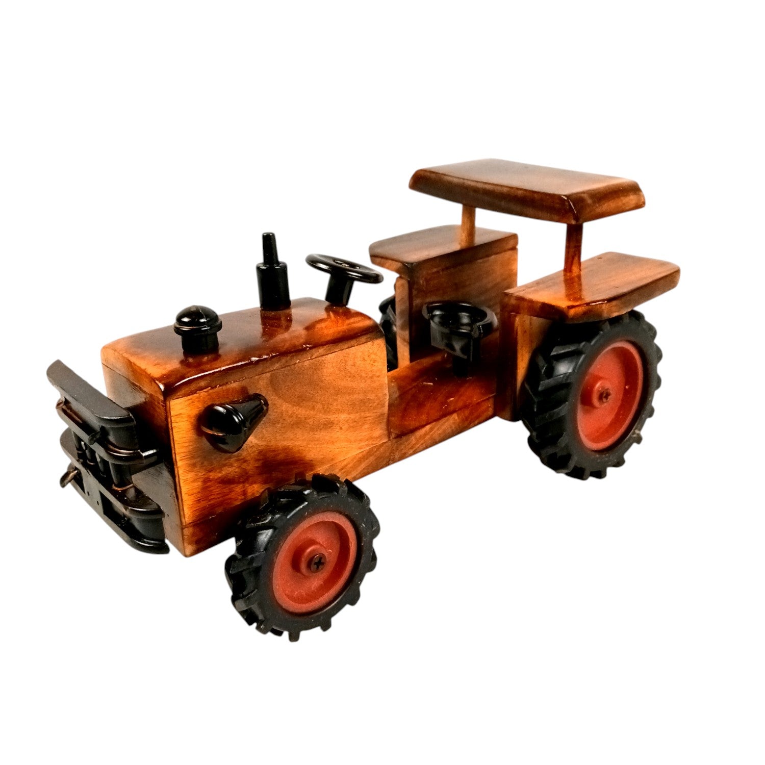 Wooden Tractor Showpiece | Movable Tractor Toy - for Kids, Home Decor, Living Room, Shelf & Gifts - 10 Inch - Apkamart