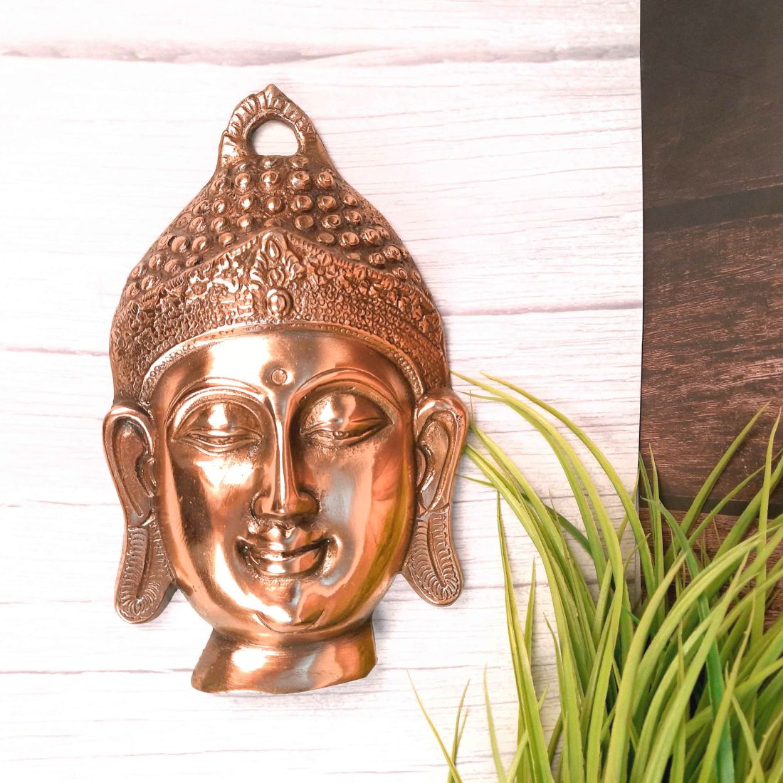 Buddha Face Wall Hanging | Buddha Wall Decor - For Home, Office, Living room Decor & Gifts - 10 Inch - Apkamart