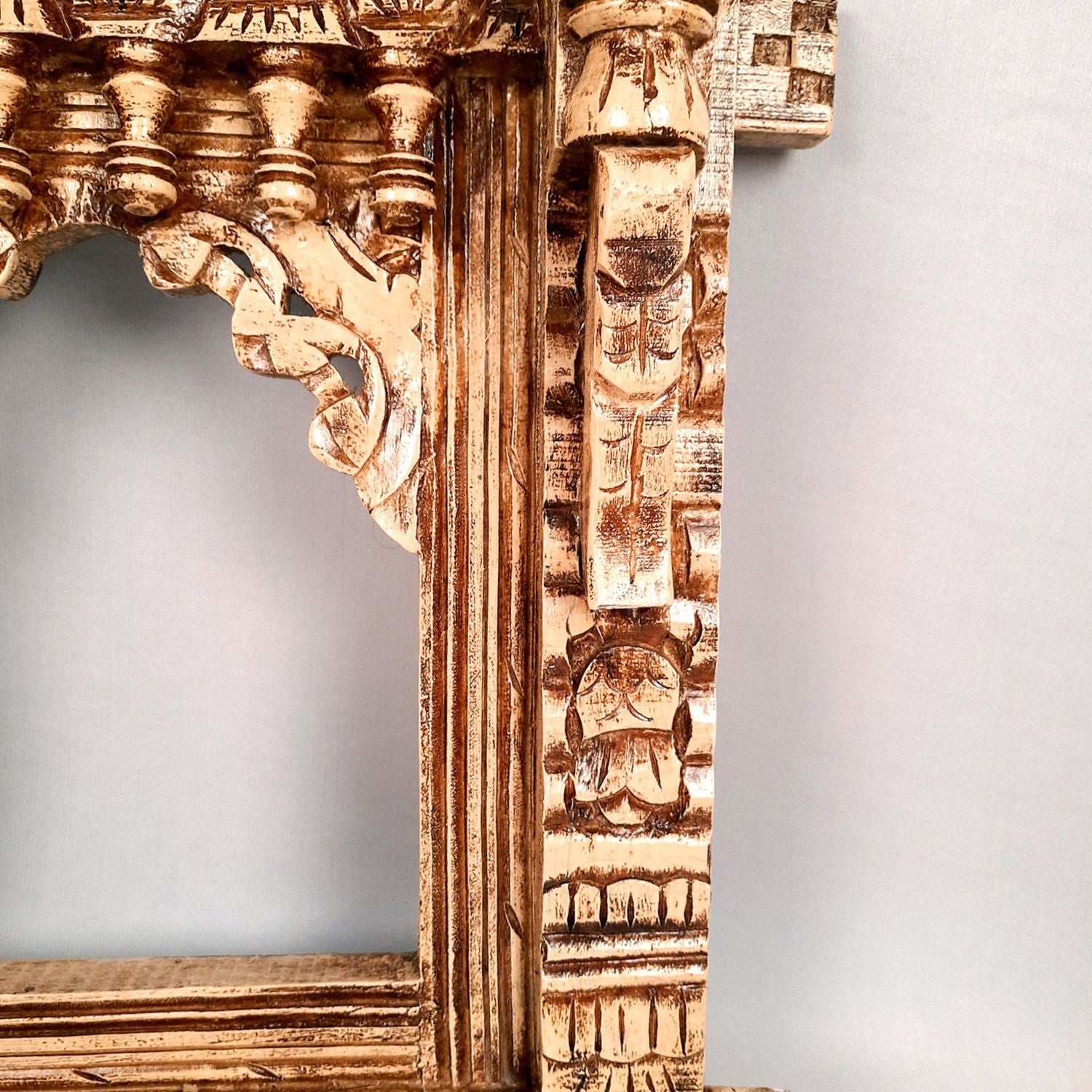 Wooden Jharokha Wall Hanging - Peacock Design | Wall Window Cum Frame | Wall Art - for Home, Wall Decor, Living Room, Hall Way Decoration & Gifts - 27 Inch - Apkamart