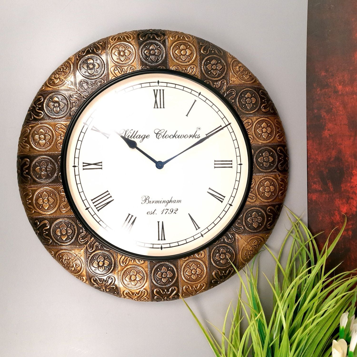 Wall Clock | Antique Clock Wall Mount - For Home, Living Room, Bedroom, Office & Hall Decoration | Wedding & Housewarming Gift -18 Inch - Apkamart