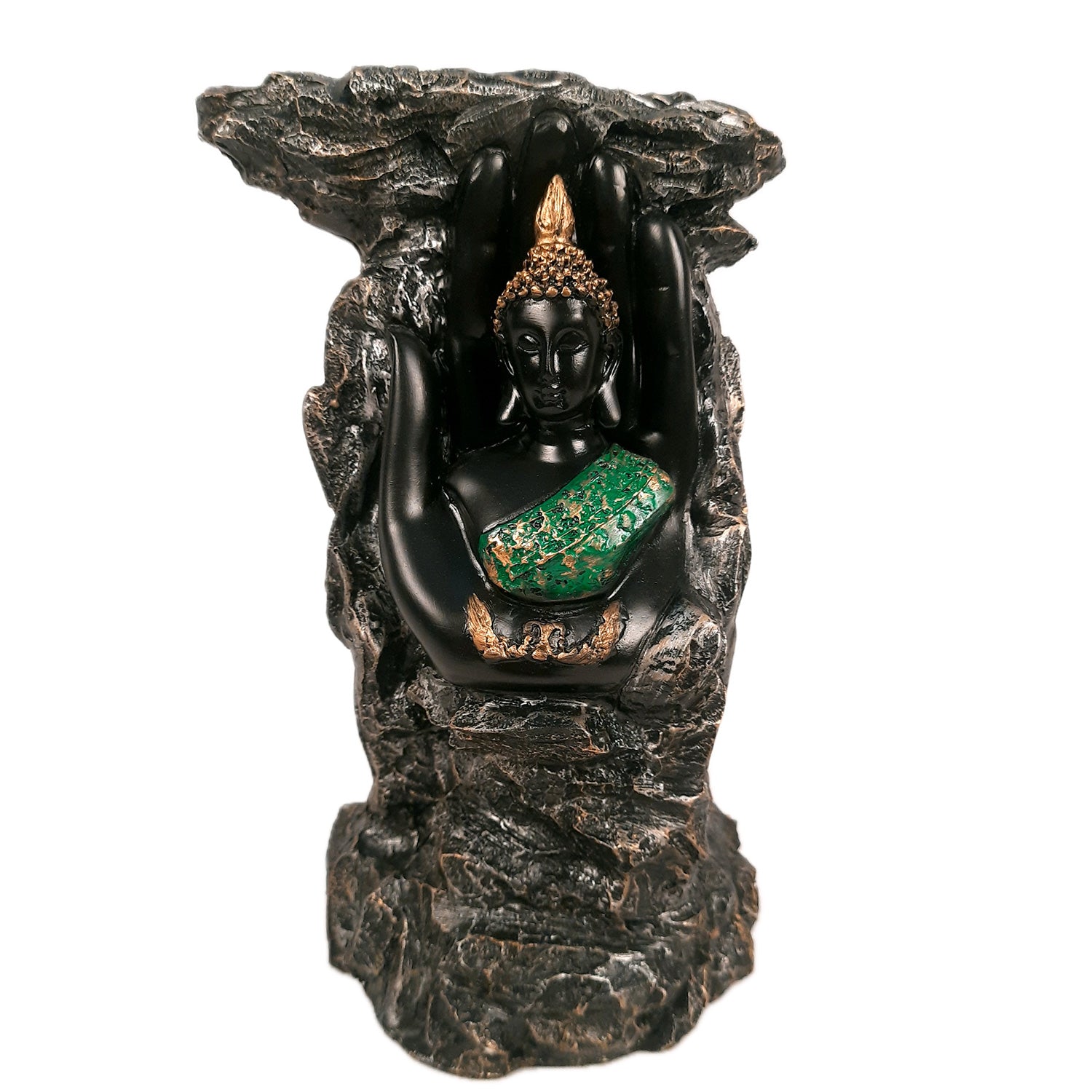 Buddha Statue Cum Vase | Lord Gautam Buddha in Meditation Idol Showpiece - For Living room, Home, Table, Shelf, Office Decor & Gift - 10 Inch - Apkamart
