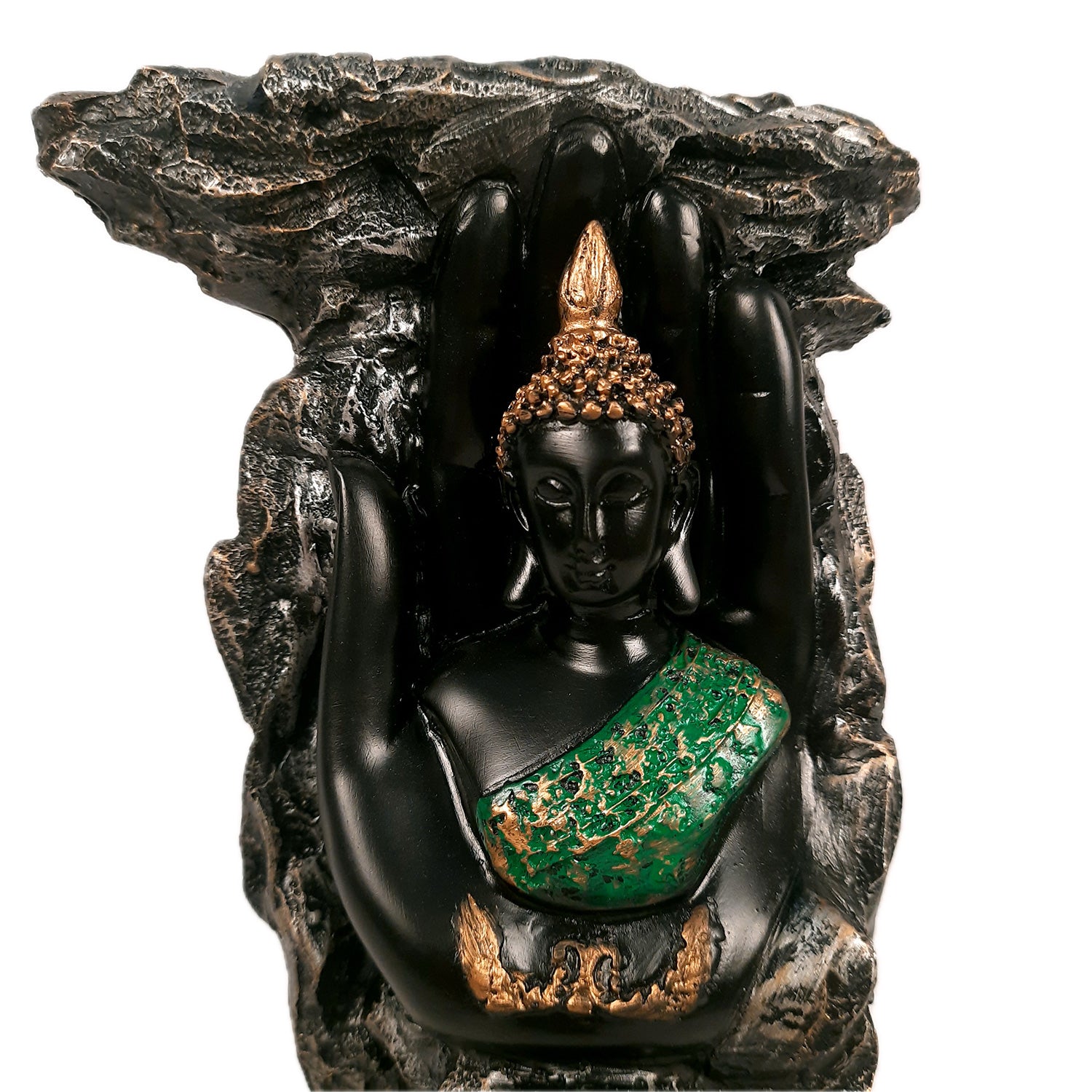 Buddha Statue Cum Vase | Lord Gautam Buddha in Meditation Idol Showpiece - For Living room, Home, Table, Shelf, Office Decor & Gift - 10 Inch - Apkamart