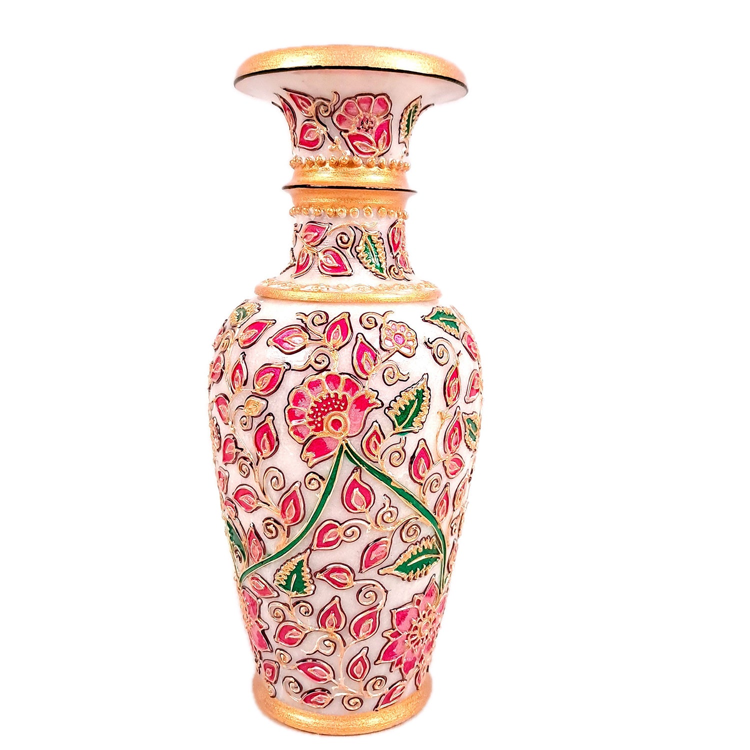 Flower Vase Marble | Pots for Flowers - For Tabletop, Living Room, Home, Office Decor & Gifts | Centerpiece for Table Decoration - 9 Inch - Apkamart #color_Pink