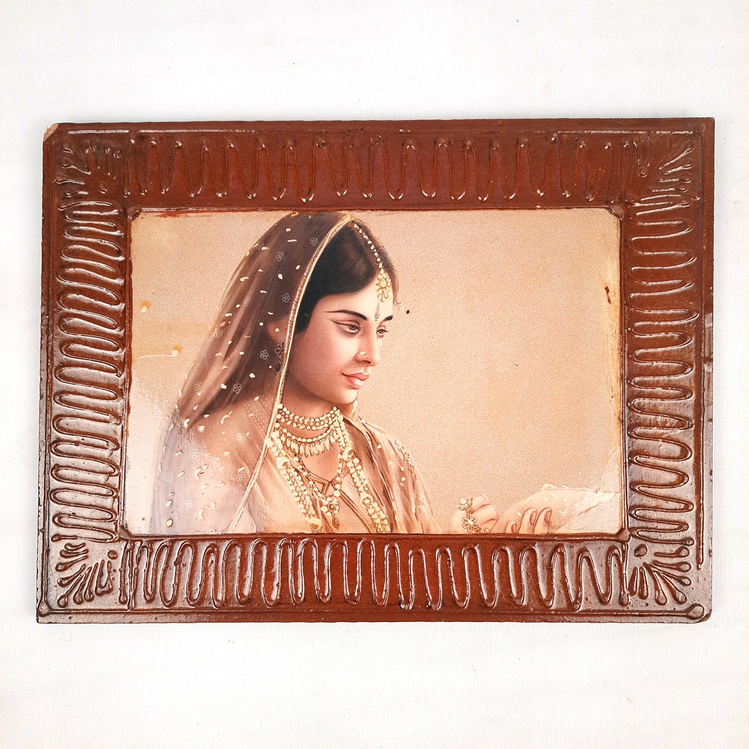 Wooden Framed Poster - Village Lady Design | Village Paintings - for Home Decoration, Paintings for Living Room, Bedroom, Hallway, Office & Gifts - 12 Inch - Apkamart