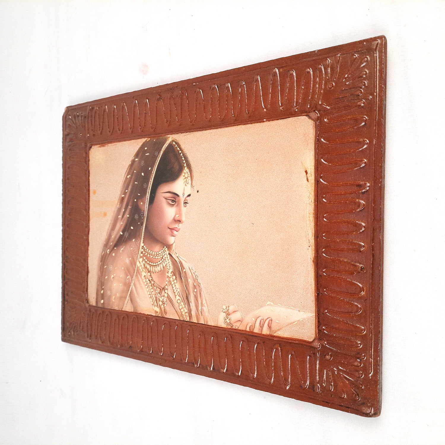 Wooden Framed Poster - Village Lady Design | Village Paintings - for Home Decoration, Paintings for Living Room, Bedroom, Hallway, Office & Gifts - 12 Inch - Apkamart