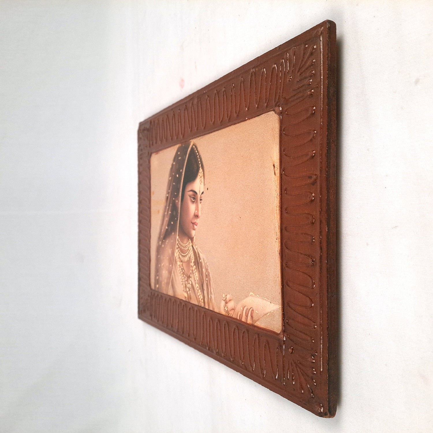 Wooden Framed Poster - Village Lady Design | Village Paintings - for Home Decoration, Paintings for Living Room, Bedroom, Hallway, Office & Gifts - 12 Inch - Apkamart