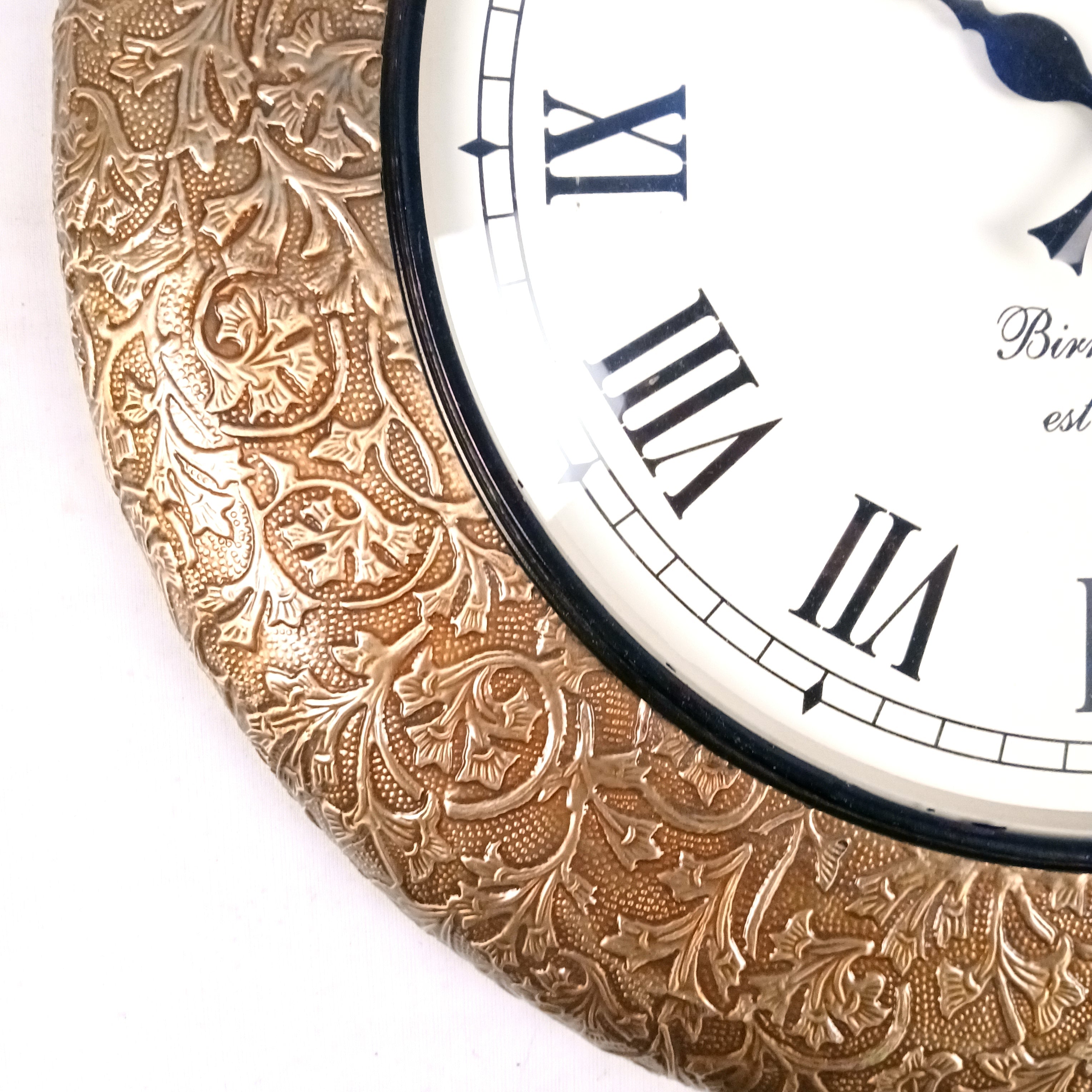 Vintage Roman Numeral Wall Clock, Golden Wood Finish – Apkamart