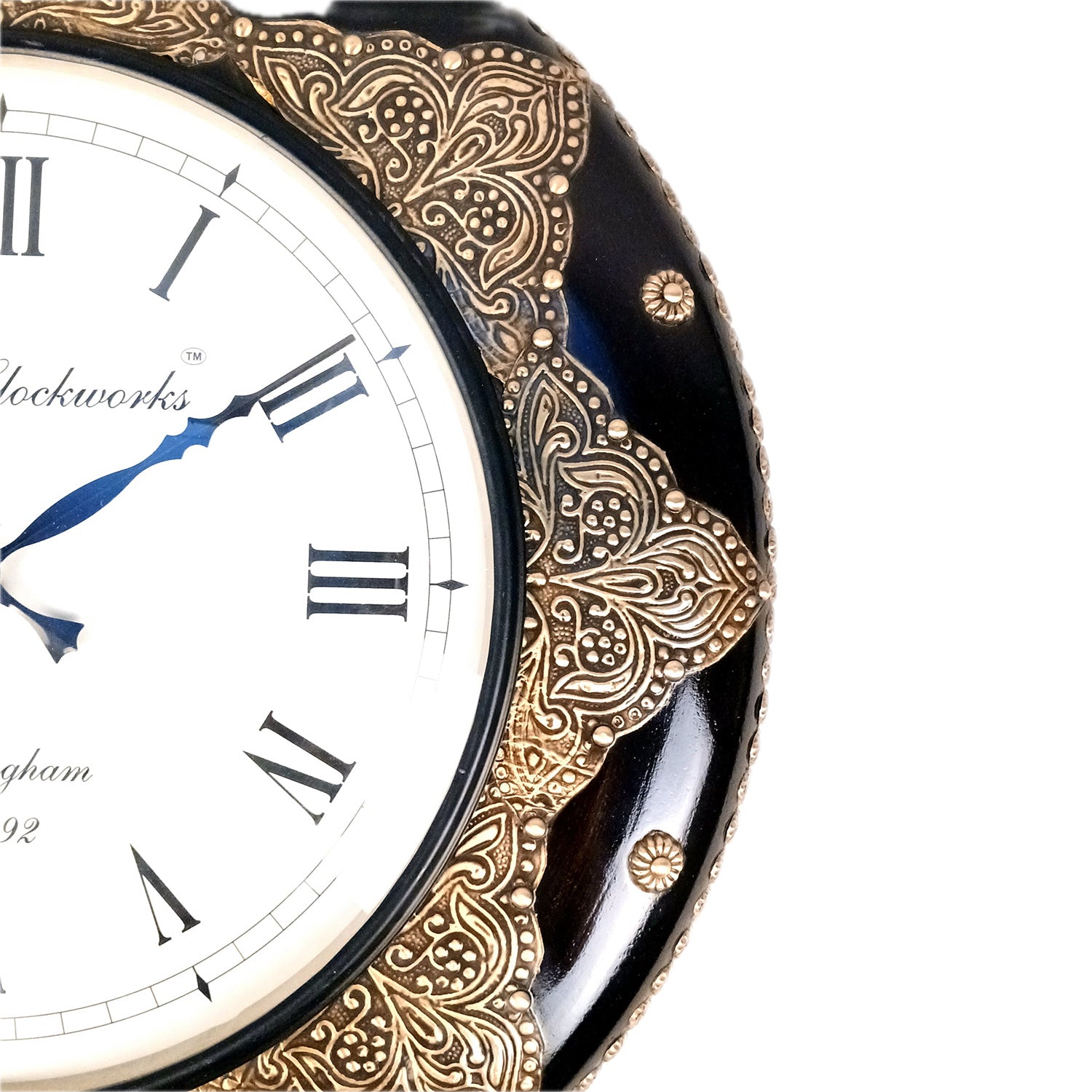 Wall Clock Vintage for Living Room | Wall Mount Clock With Premium Wood Finish & Brass Work - For Home, Office, Bedroom, Hall Decor | Wedding & Housewarming Gift - 18 Inch - Apkamart #Style_Design 1