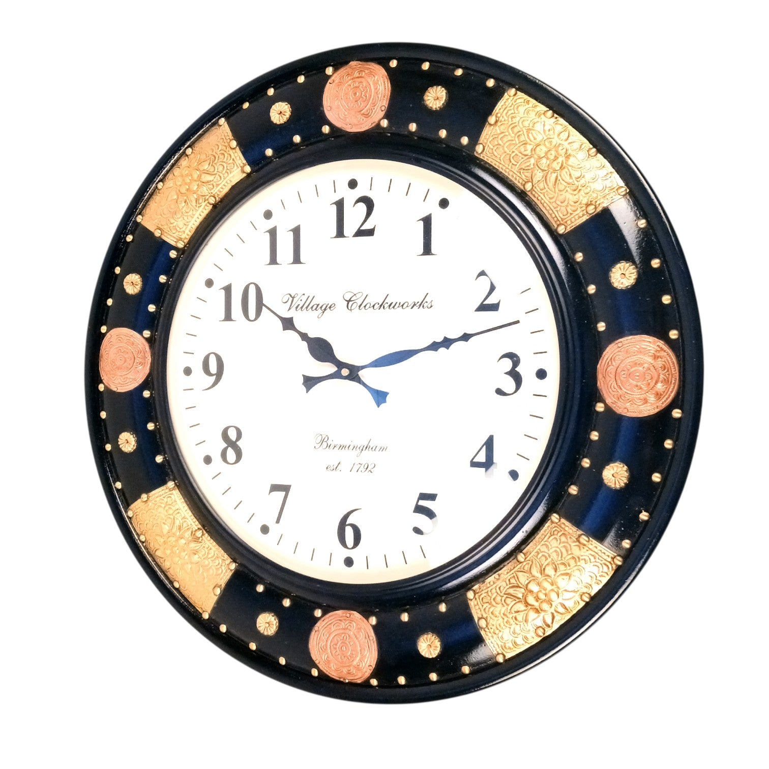 Round Wall Clock | Analog Designer Wall Clock for Home Decor Living Room Bedroom Office | Decorative Large Wall Clock | Stylish Gift for Housewarming & Wedding - 18 Inch - Apkamart