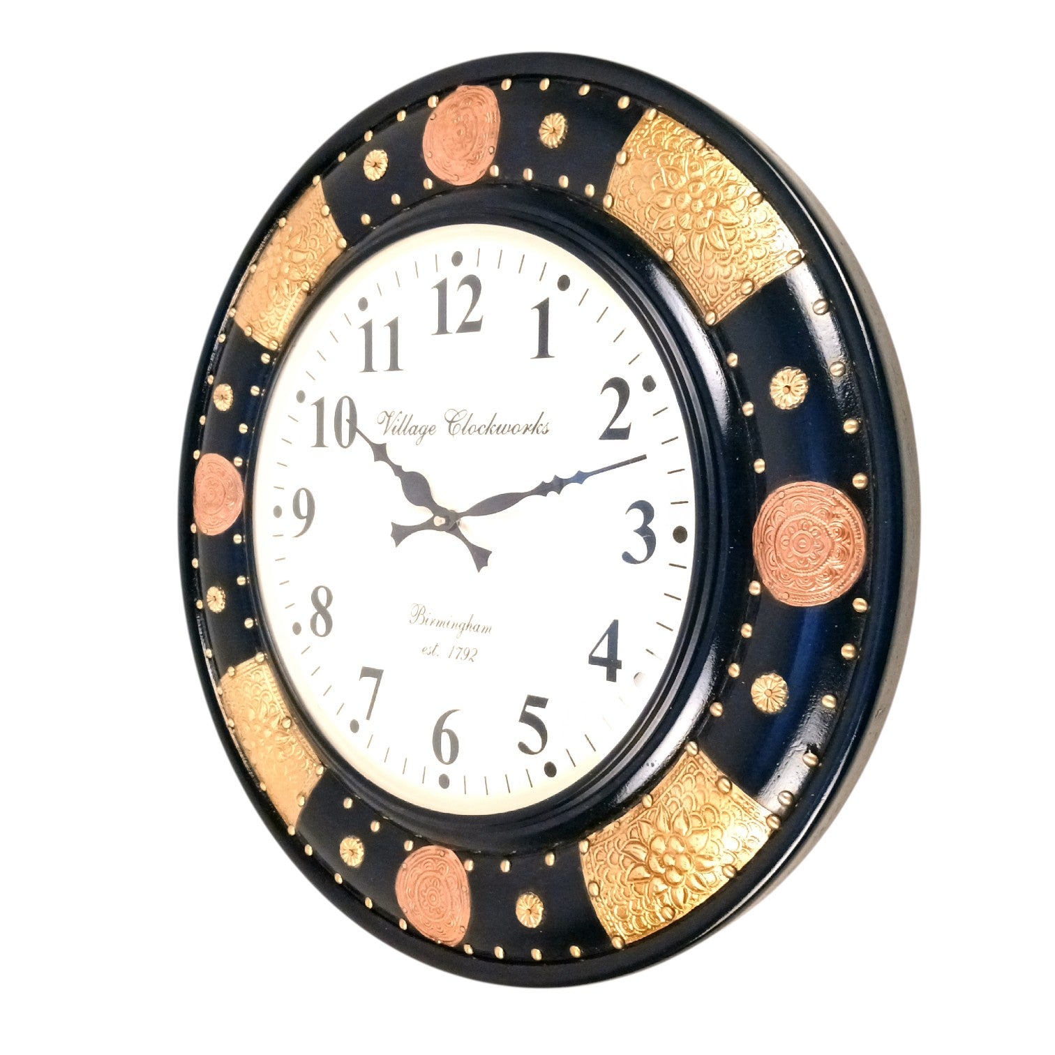 Round Wall Clock | Analog Designer Wall Clock for Home Decor Living Room Bedroom Office | Decorative Large Wall Clock | Stylish Gift for Housewarming & Wedding - 18 Inch - Apkamart