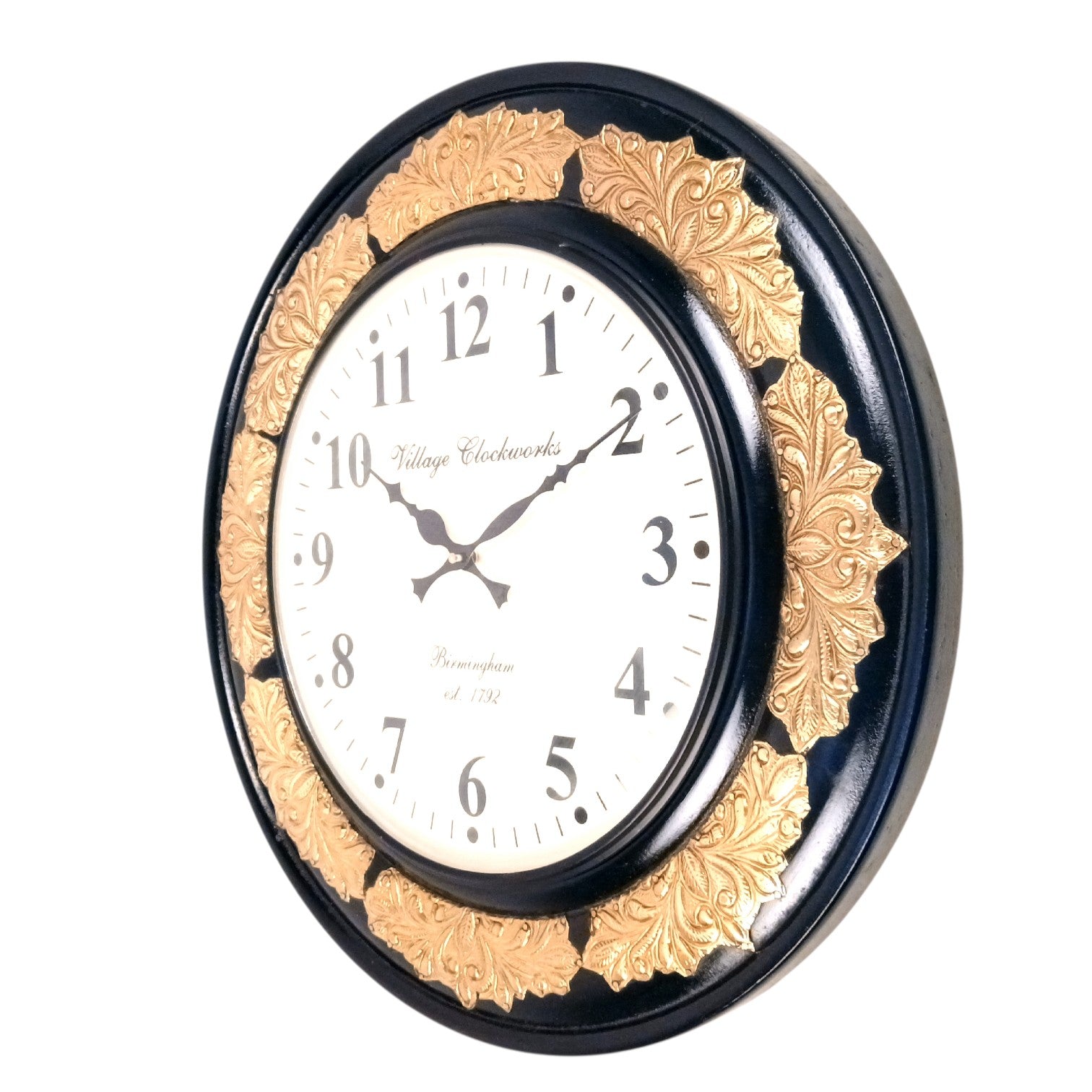 Designer Wall Clock for Living Room Bedroom & Office | Analog Decorative Wall Clock | Modern Home Decor Wooden Clock | Easy Read Display | Housewarming Gift - 18 Inch - Apkamart