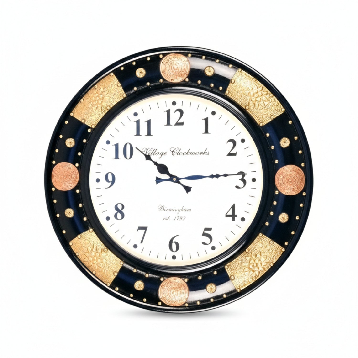 Round Wall Clock | Analog Designer Wall Clock for Home Decor Living Room Bedroom Office | Decorative Large Wall Clock | Stylish Gift for Housewarming & Wedding - 18 Inch - Apkamart