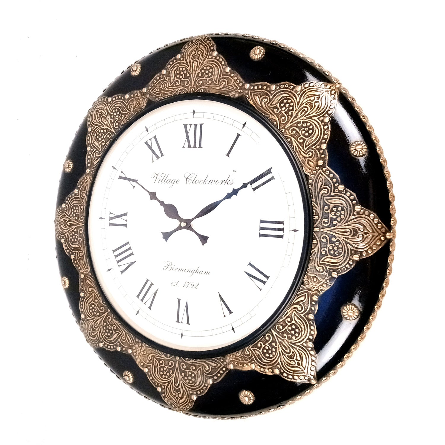 Wall Clock Vintage for Living Room | Wall Mount Clock With Premium Wood Finish & Brass Work - For Home, Office, Bedroom, Hall Decor | Wedding & Housewarming Gift - 18 Inch - Apkamart #Style_Design 1