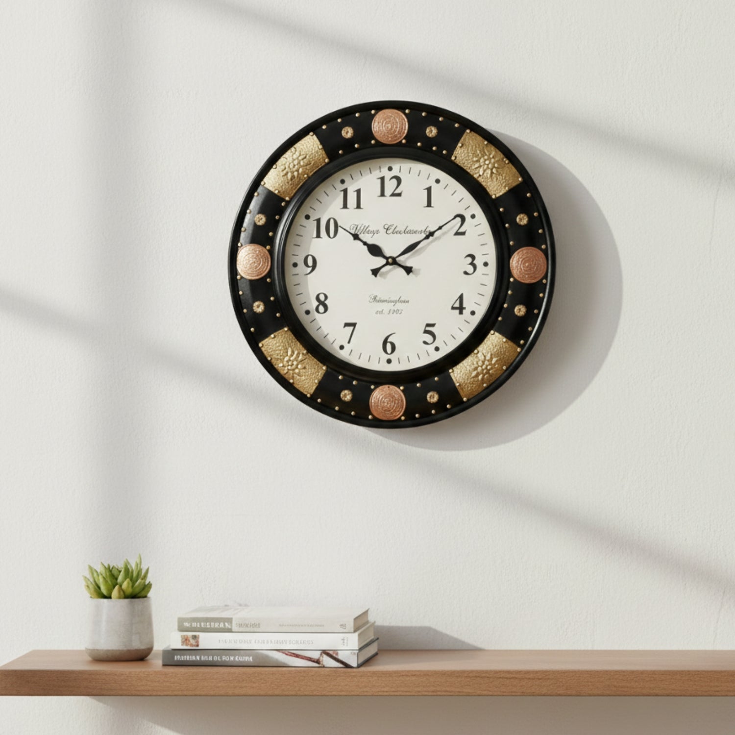 Round Wall Clock | Analog Designer Wall Clock for Home Decor Living Room Bedroom Office | Decorative Large Wall Clock | Stylish Gift for Housewarming & Wedding - 18 Inch - Apkamart