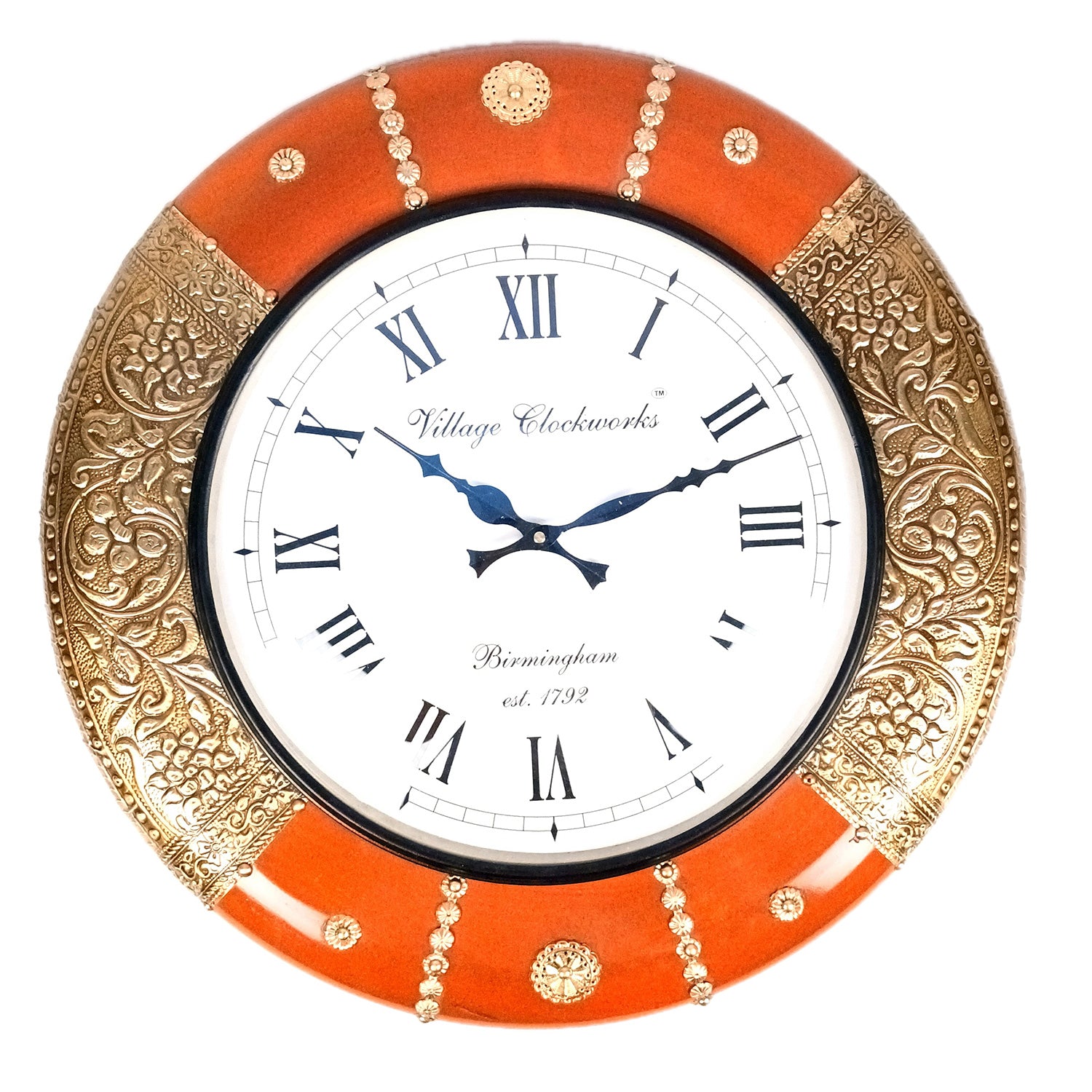 Wall Clock Vintage for Living Room | Wall Mount Clock With Antique Brass Work - For Home, Office, Bedroom, Hall Decoration | Festival Gifts & Wall Decor - 18 Inch - Apkamart #Style_Design 1