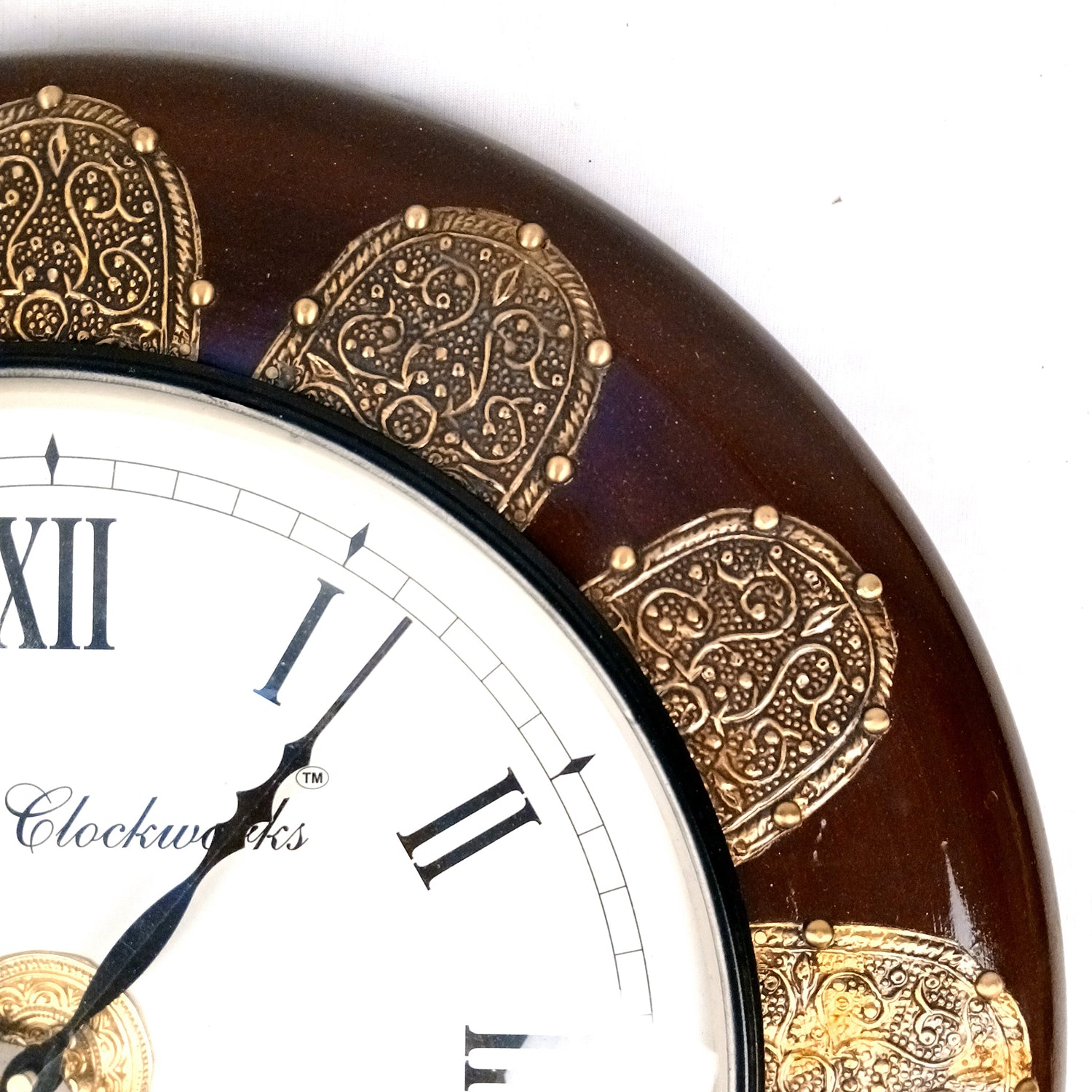 Wall Clock Wooden | Antique Clock With Premium Wood Finish & Brass Work - For Home, Living Room, Bedroom, Office & Hall Decoration | Wedding & Housewarming Gift - 18 Inch - Apkamart #Style_Design 1