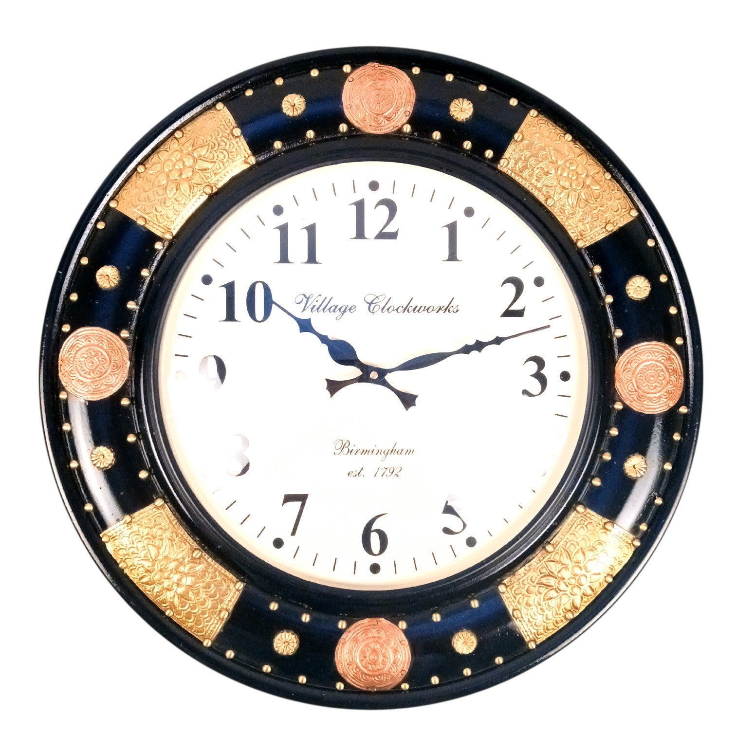 Round Wall Clock | Analog Designer Wall Clock for Home Decor Living Room Bedroom Office | Decorative Large Wall Clock | Stylish Gift for Housewarming & Wedding - 18 Inch - Apkamart