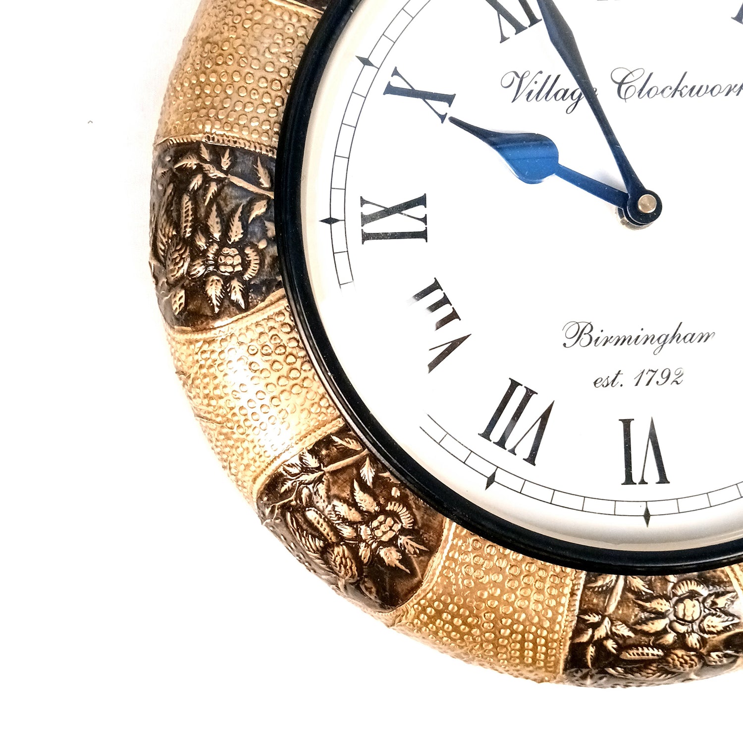 Wall Clock Vintage for Living Room | Wall Mount Clock With Premium Wood Finish & Brass Work - For Home, Office, Bedroom, Hall Decor | Wedding & Housewarming Gift - 12 Inch - Apkamart